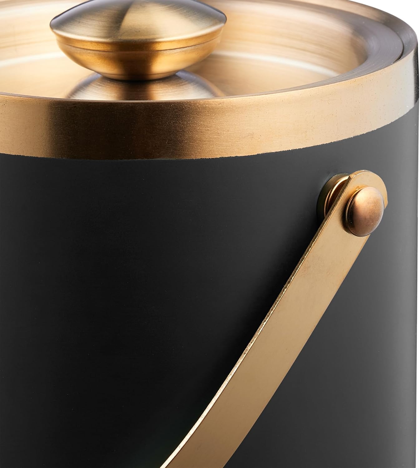 Eiswürfelbehälter mit Deckel, Schwarz/Gold