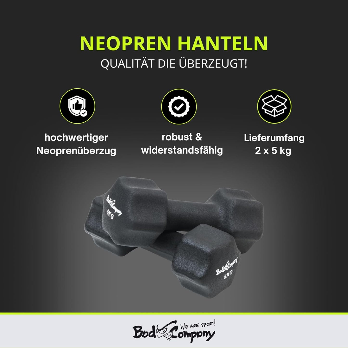 Kurzhanteln-Set, 2x 5 kg, h - 5 kg 2er-Set