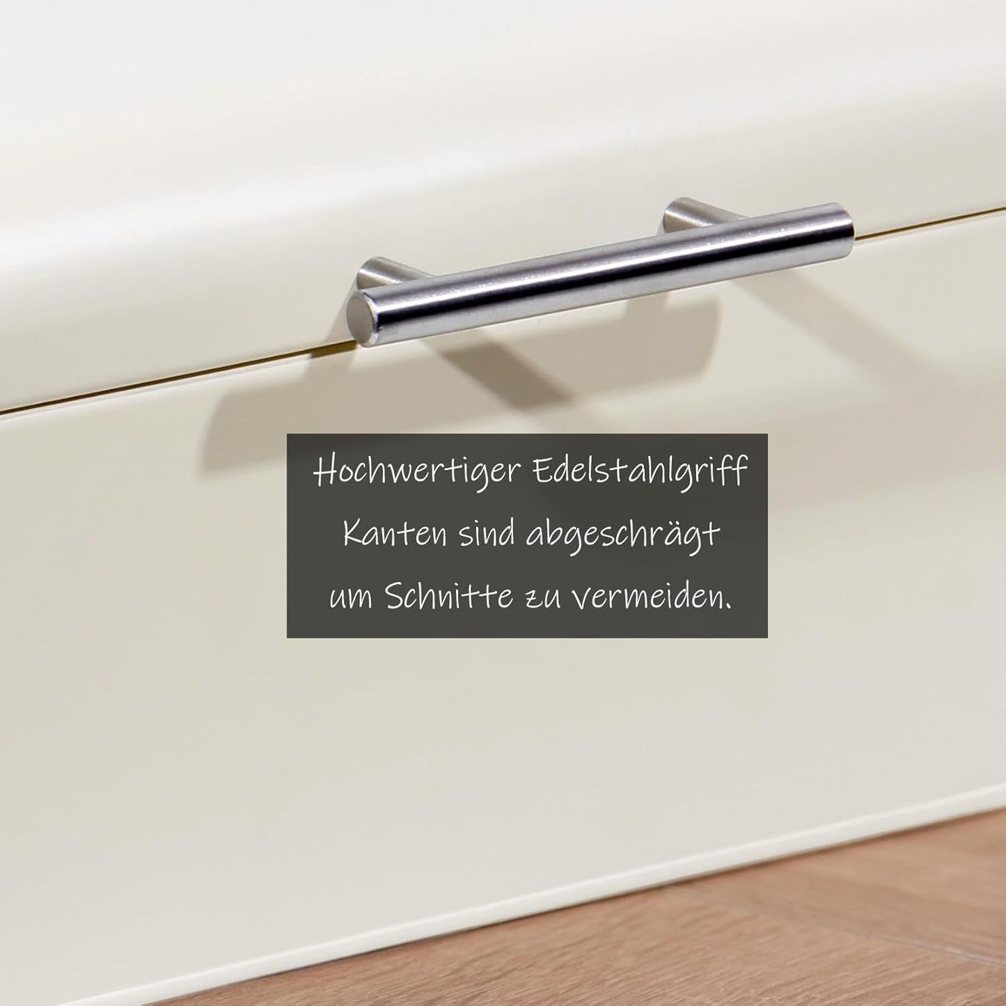 Brotkasten mit Brotbeutel, Beige-30cm