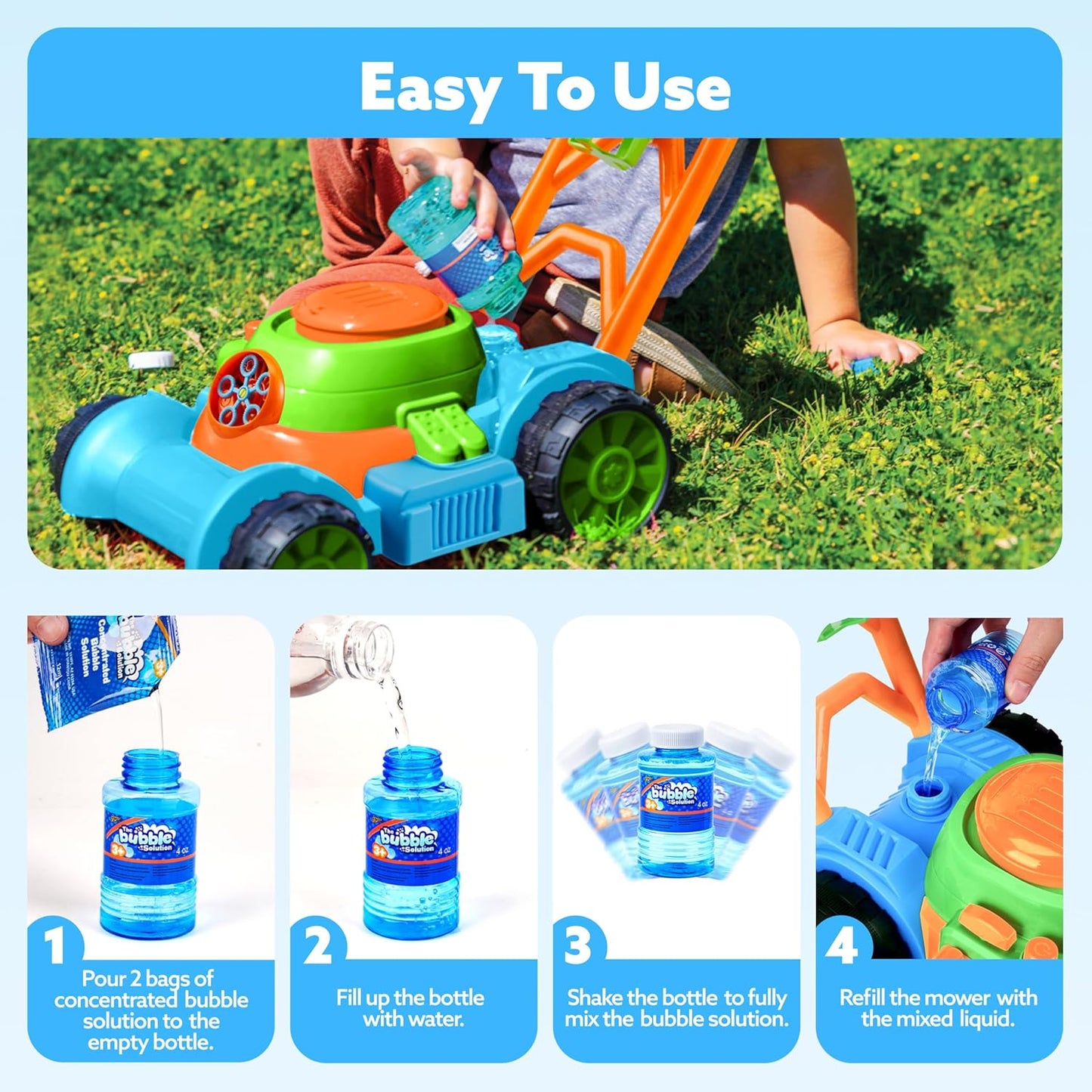 Seifenblasenmaschine für Kinder, Blau