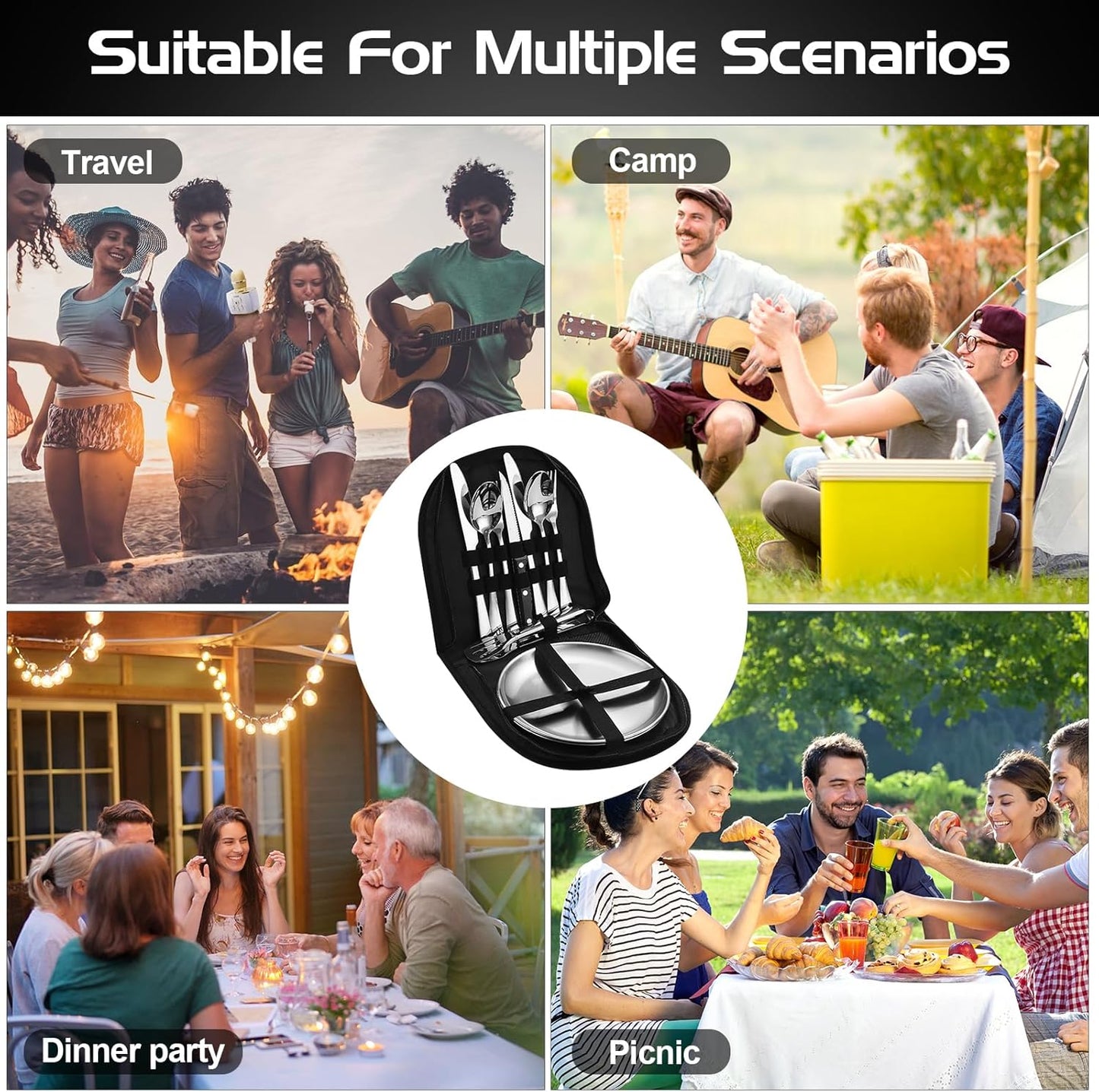Campingbesteck Set für 2 Personen, für 2 Personen