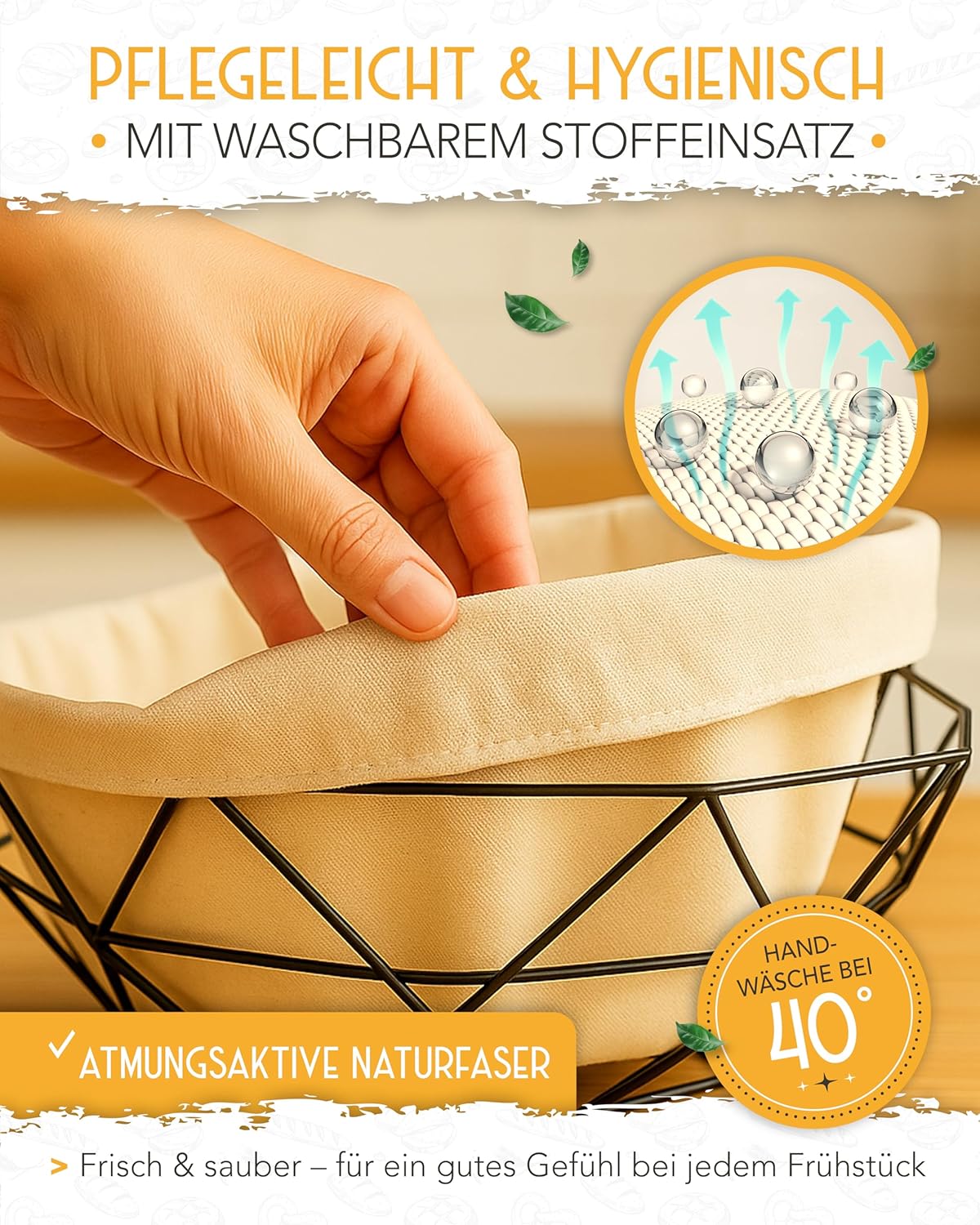Brotkorb mit Metallgestell, Brotkorb mit Metallgestell