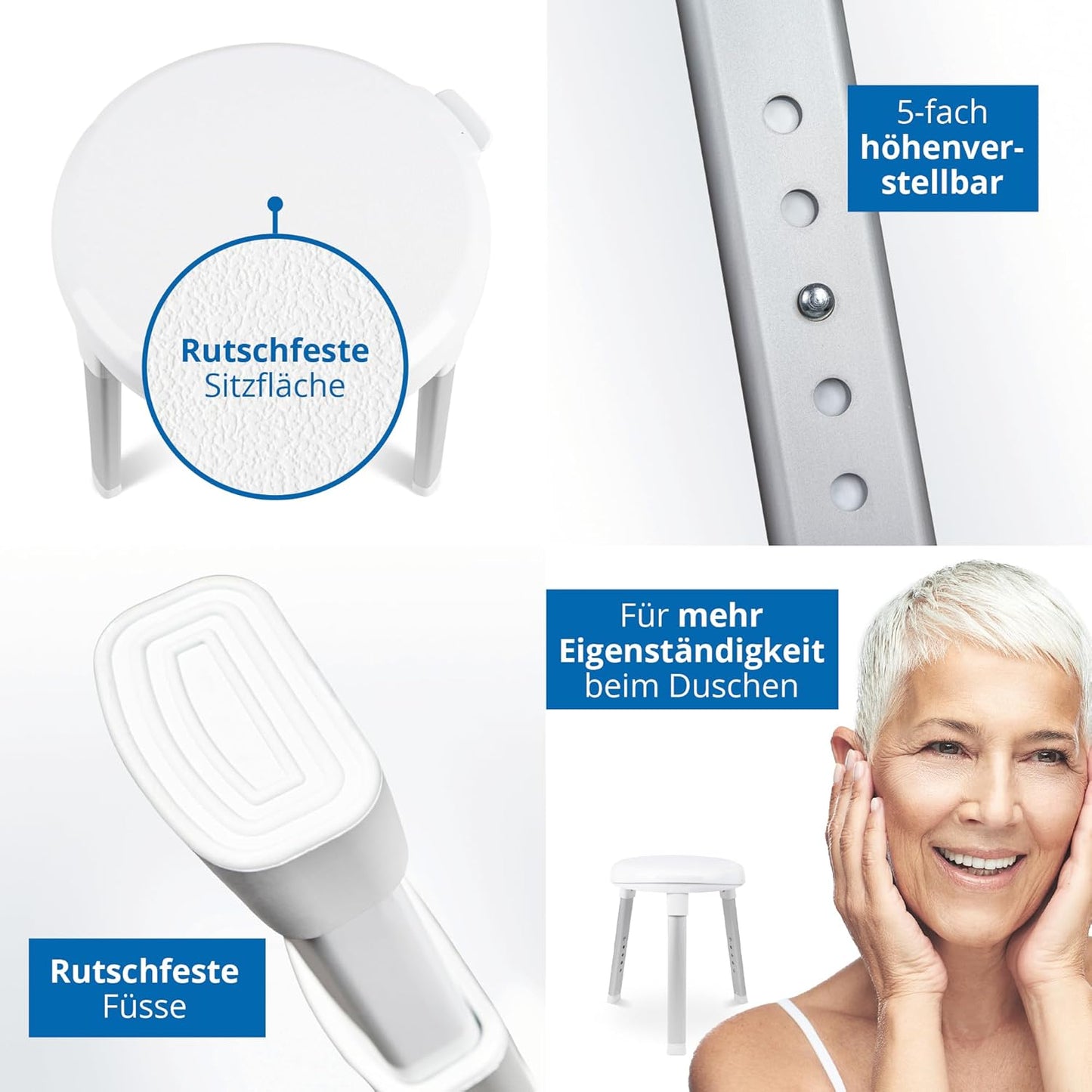 Drehbarer Dusch- und Badhocker Gratia