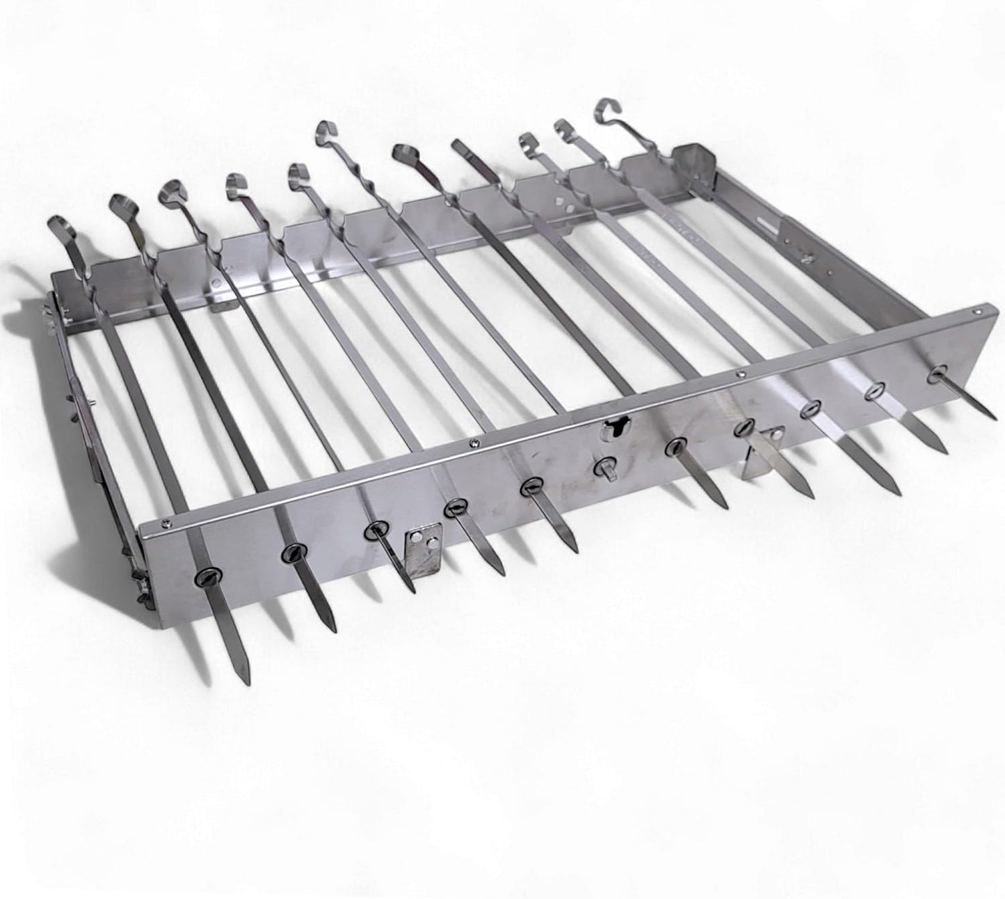 Mangal Drehspiessaufsatz mit Elektromotor, mit 11 Spiesse