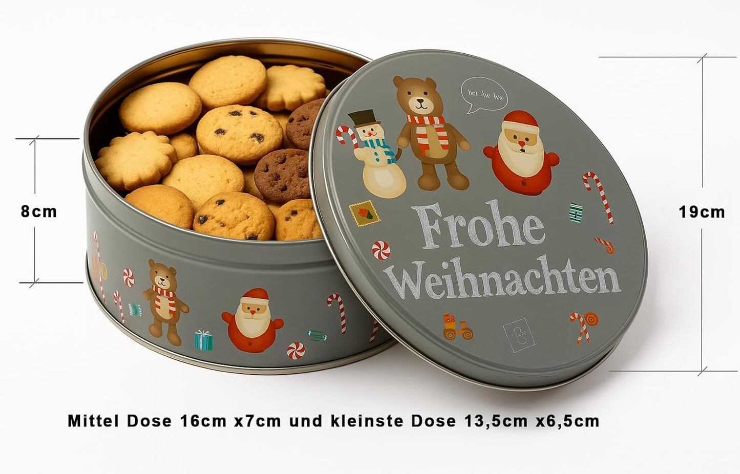 3er-Set Plätzchendosen, Frohe Weihnachten