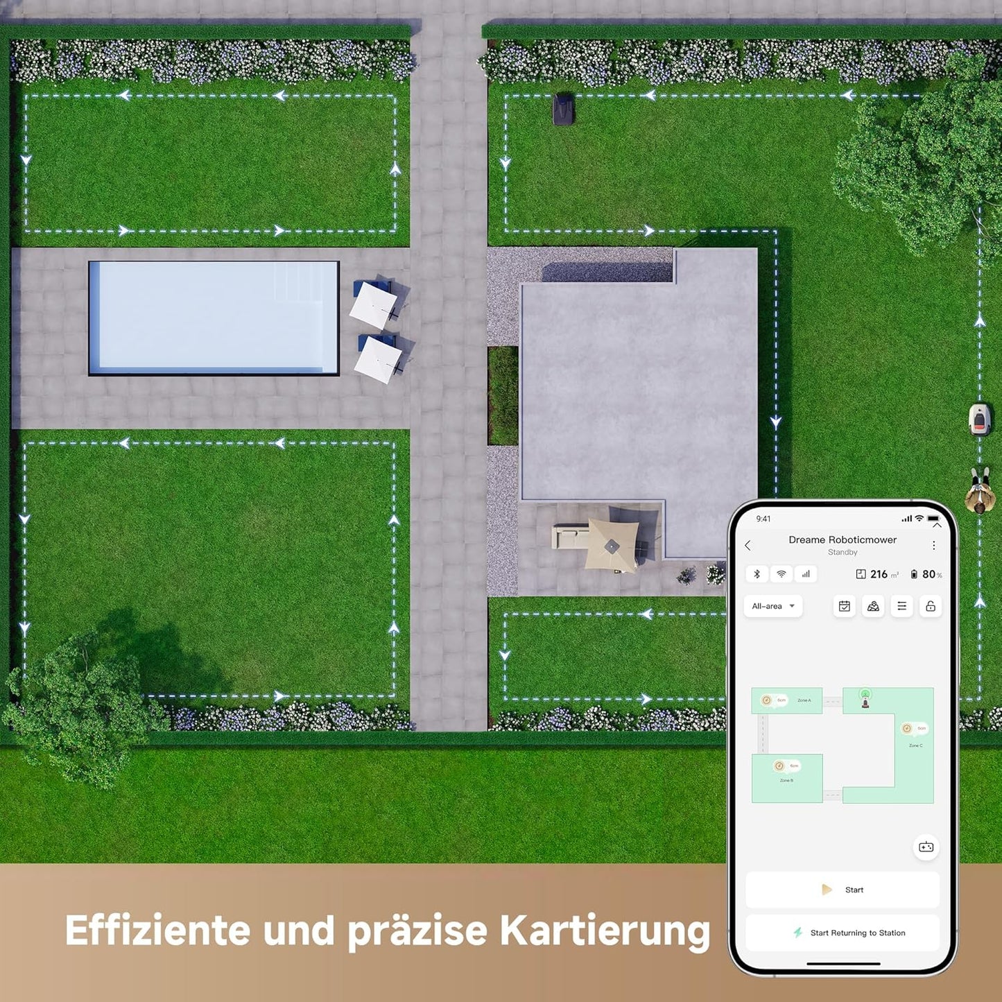 Mähroboter A1 Pro mit intelligenter Hindernisvermeidung, Mower A1 Pro