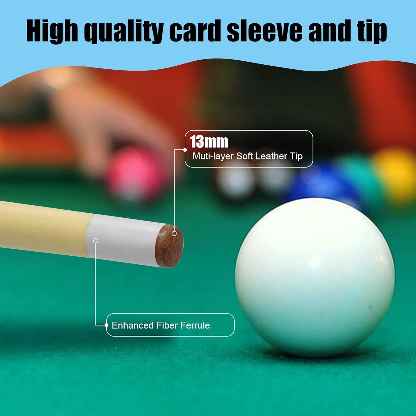 Billard-Queue-Set für Kinder, 58 Set mit 2 Stück