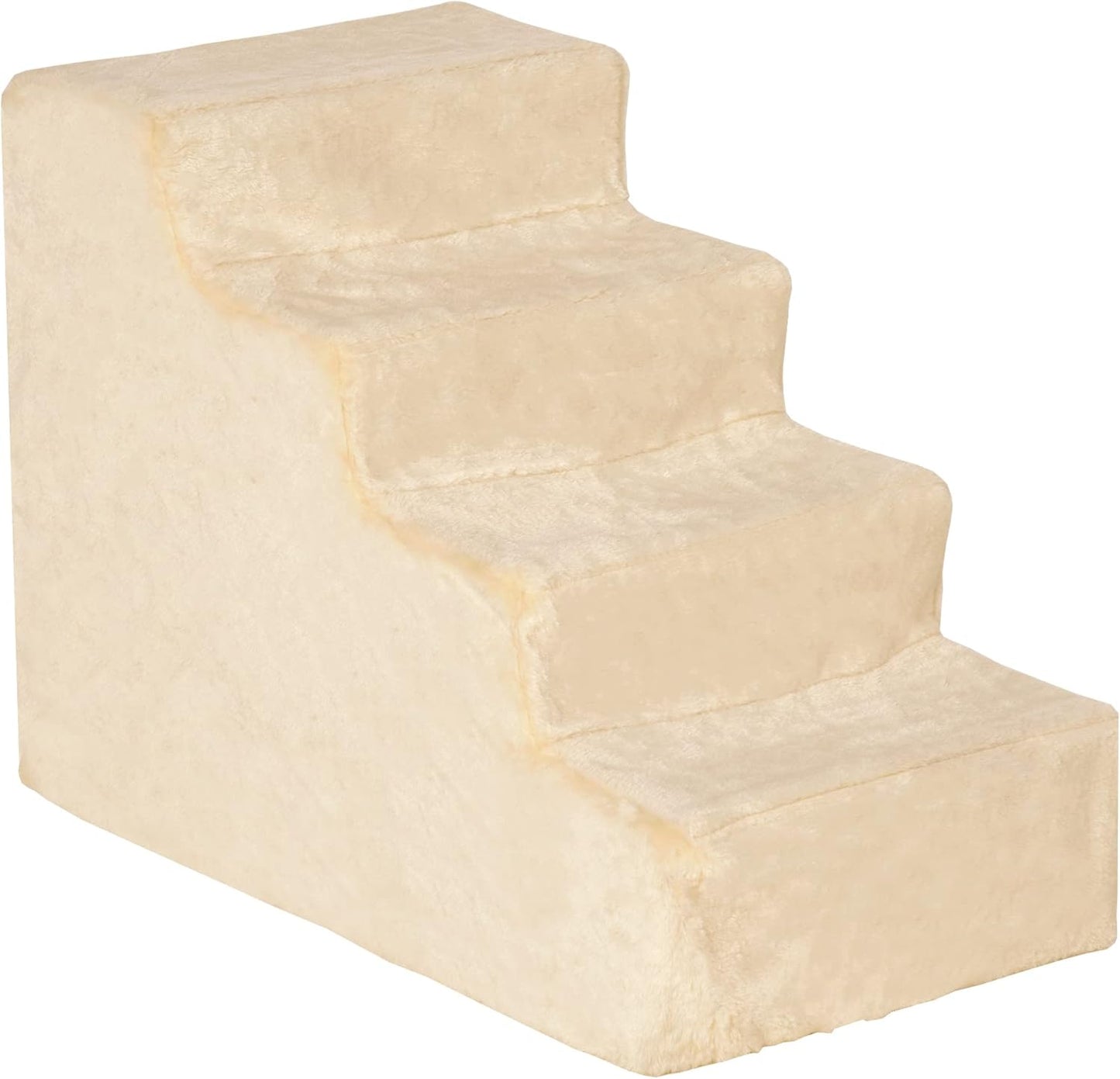 Haustiertreppe mit abnehmbarem Bezug, Beige 60L x 35B x 44H cm
