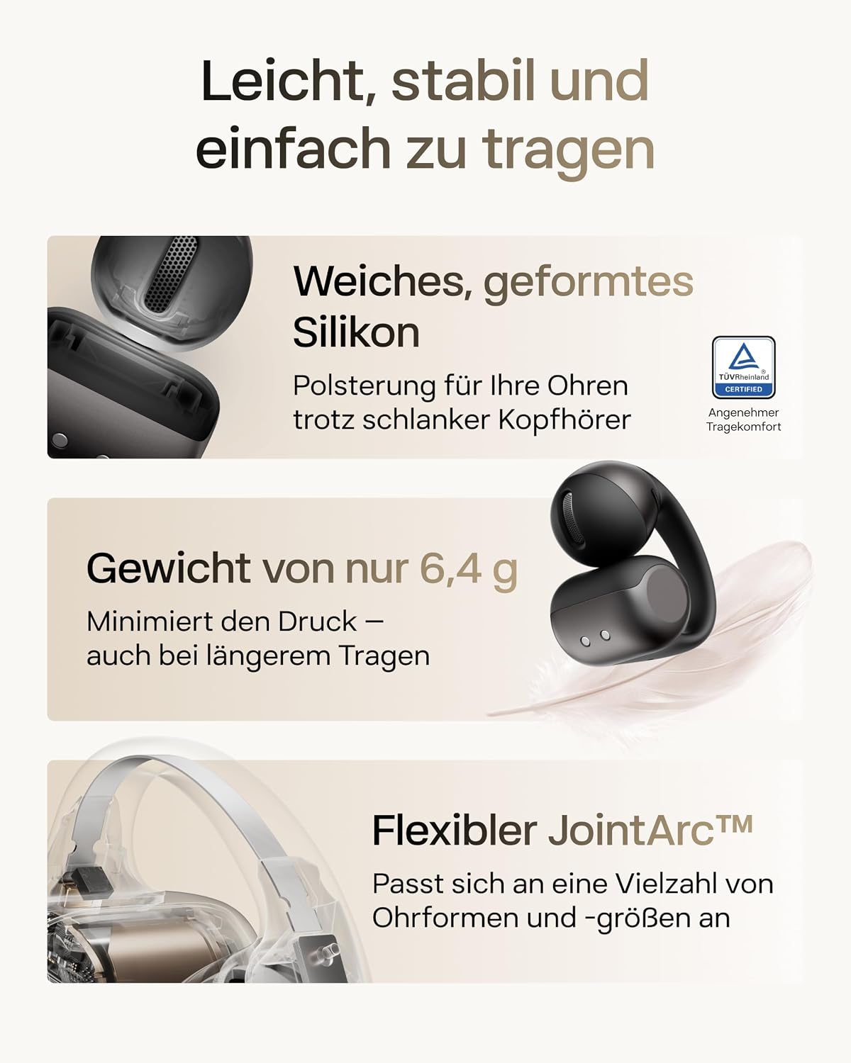 OpenDots 2 Clip-On-Kopfhörer, Schwarz