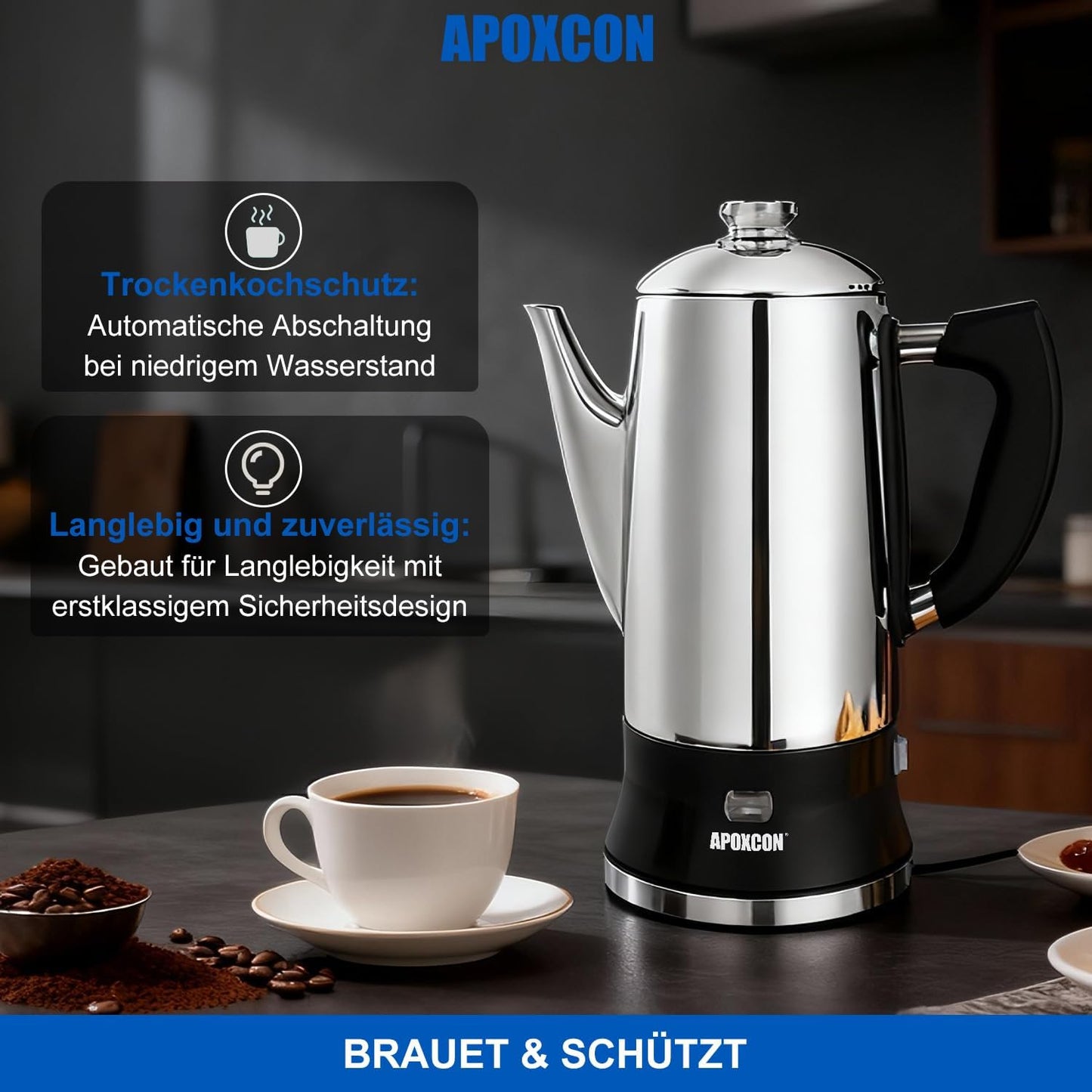 Elektrischer Kaffeebereiter für 12 Tassen