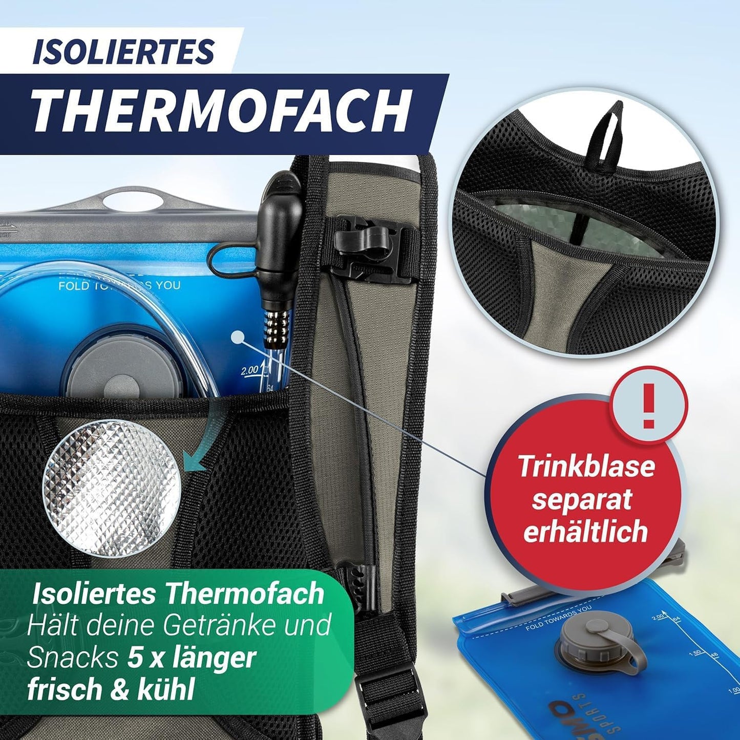 Ultraleichter Laufrucksack, Sand