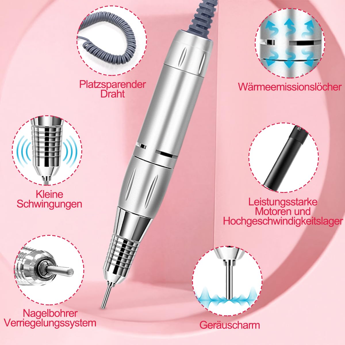 Elektrischer Nagelfräser, Rosa