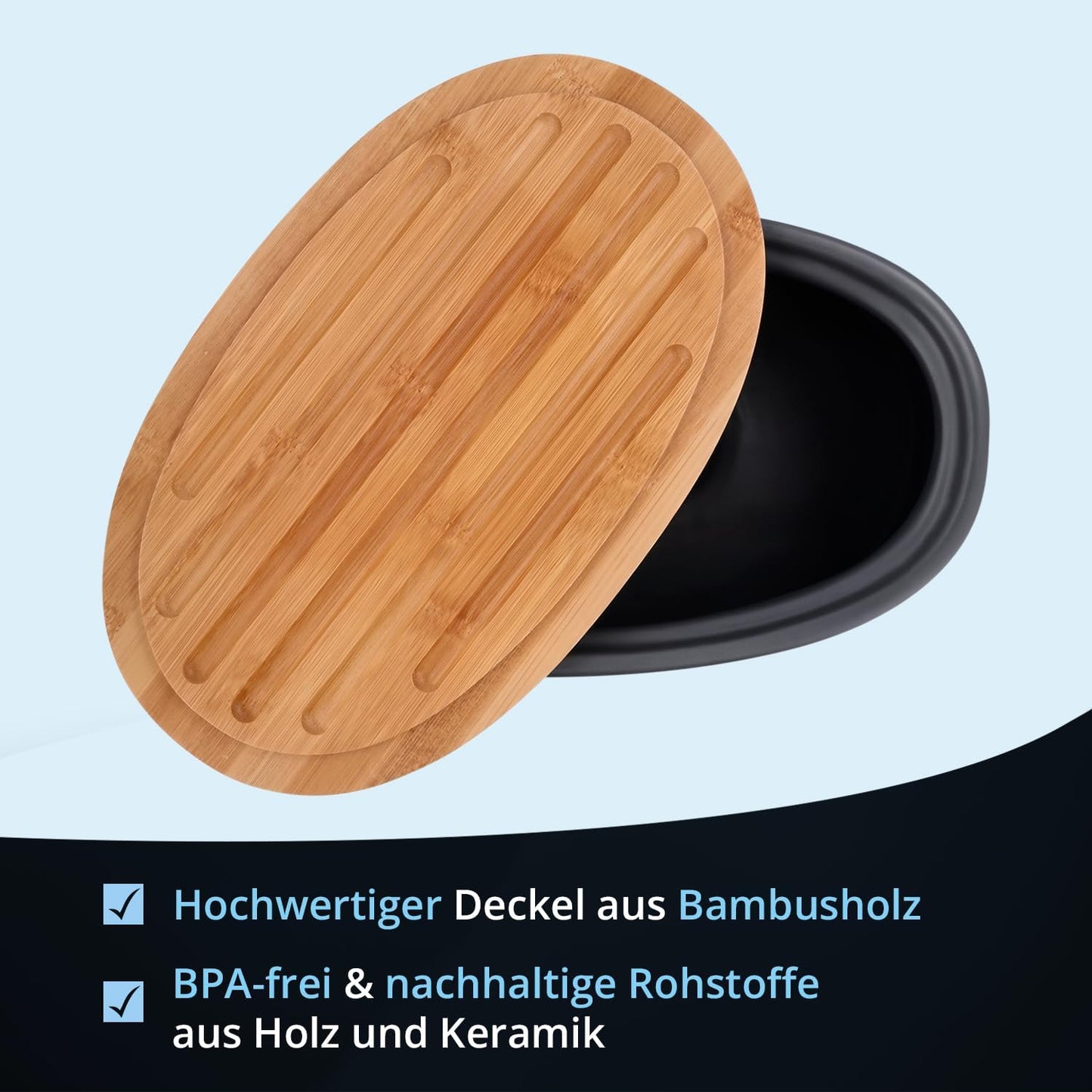 Brotkasten mit Schneidebrett, Brot