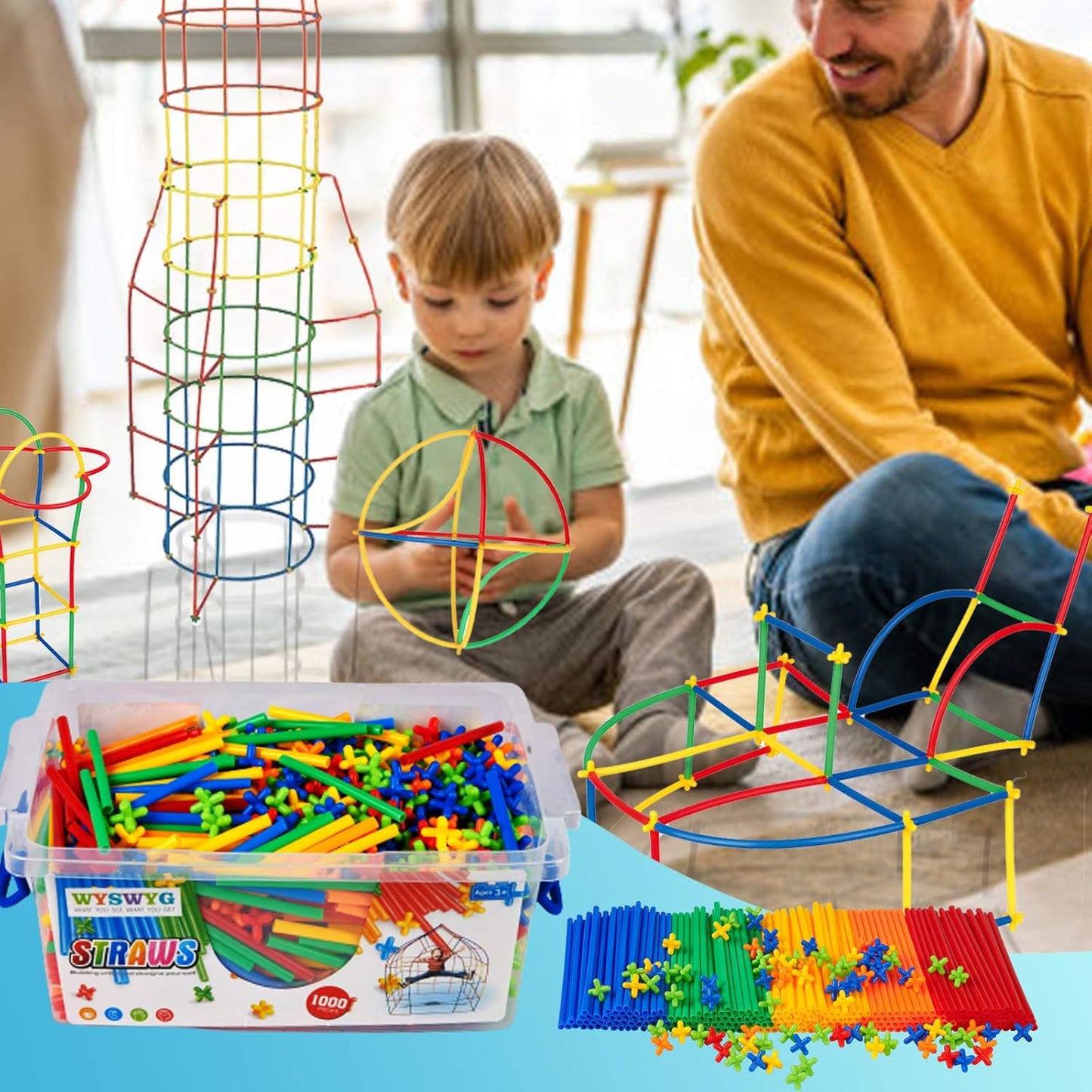 Konstruktionsspielzeug Baustein-Set, 1000 Teile, 1000 pcs