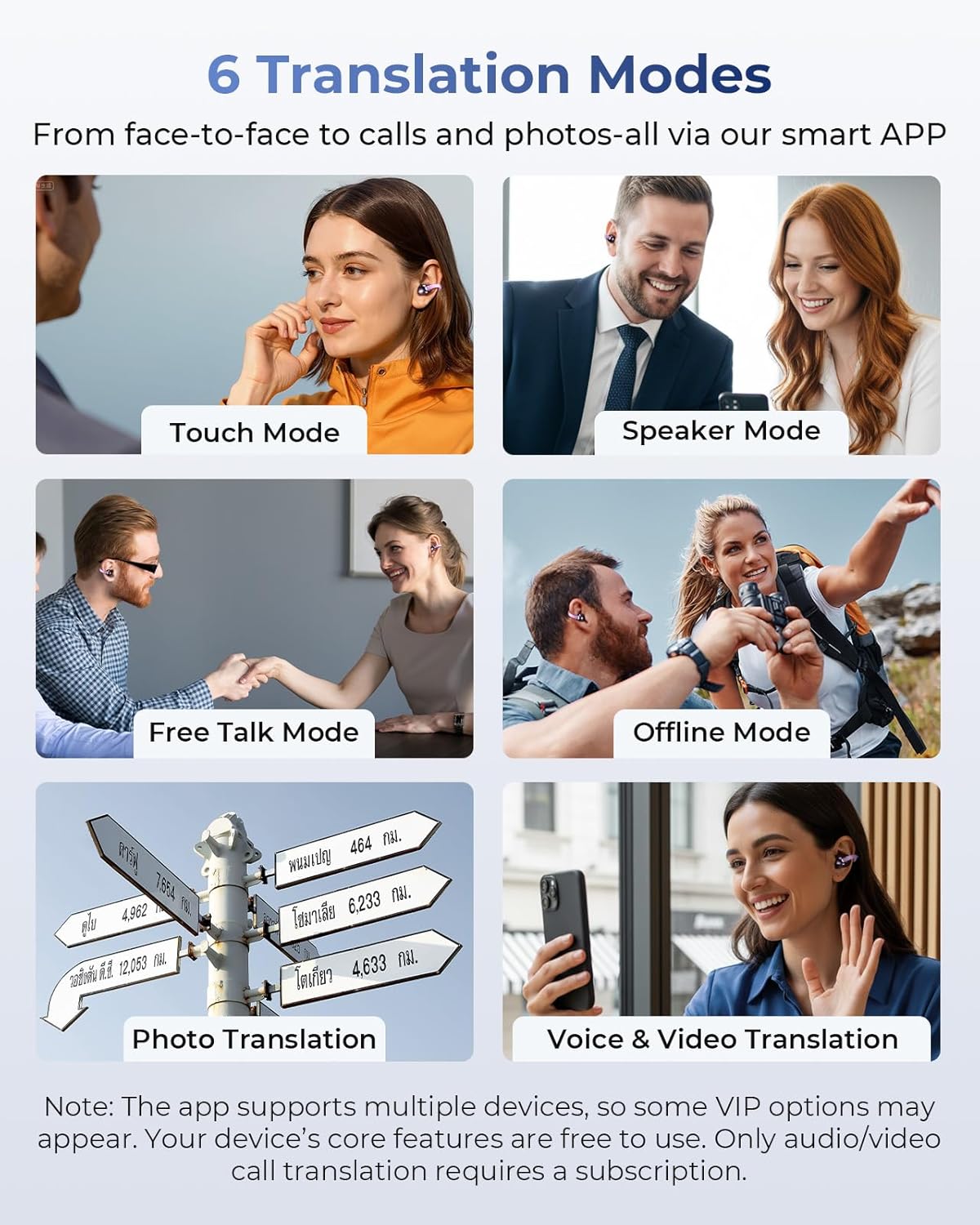 Übersetzer Ear-Clip-Ohrhörer, Lila