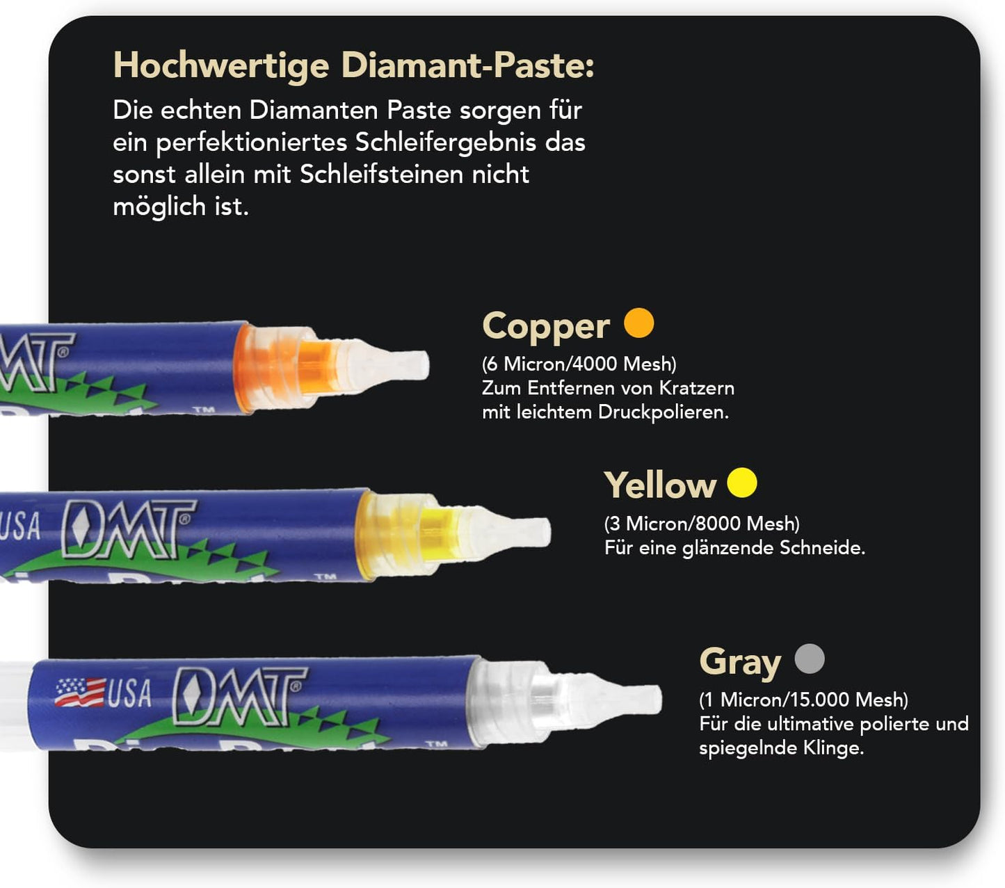 Diamantschleifpaste Set (3er Pack)