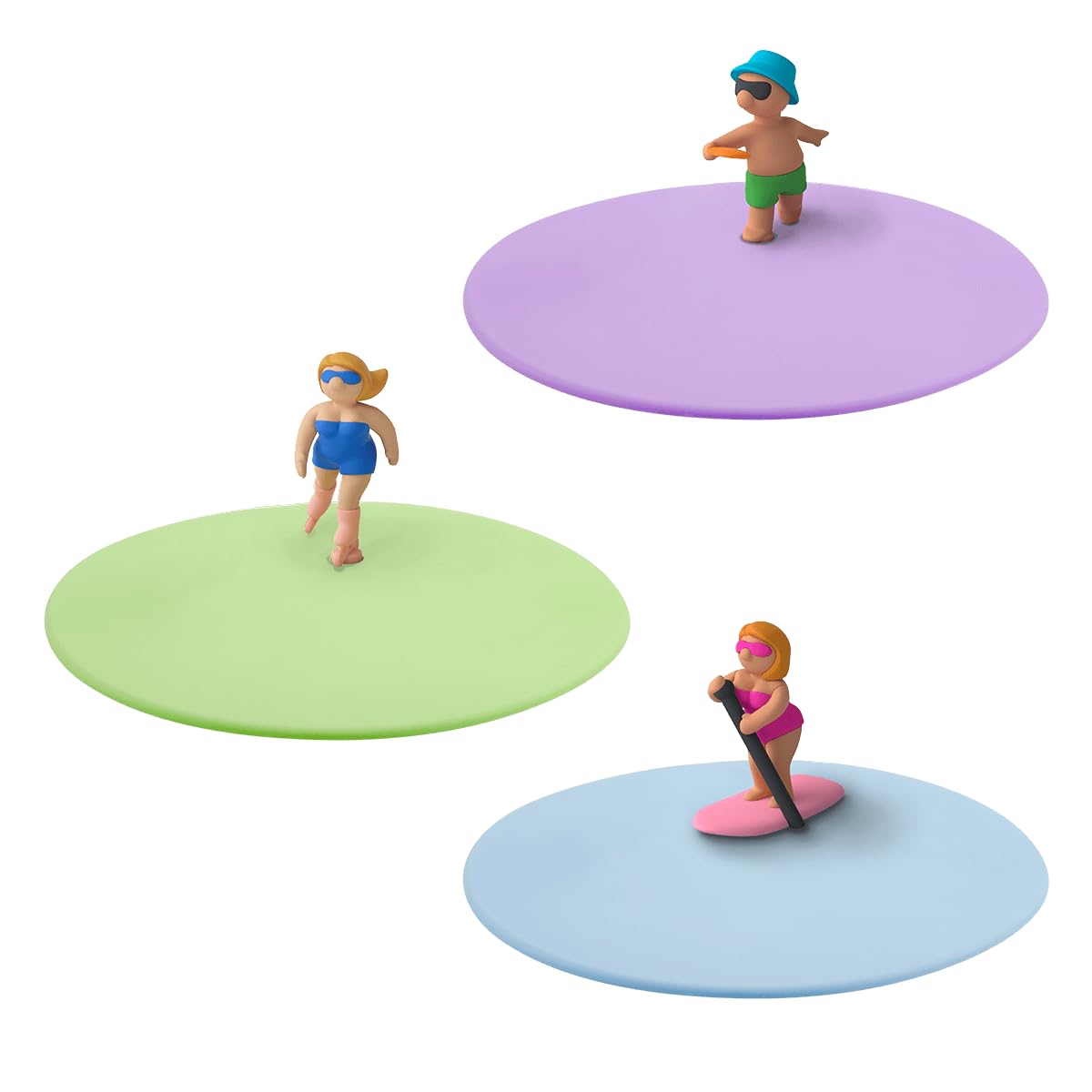 3-teiliges Glasabdeckungen-Set, Summer Fun