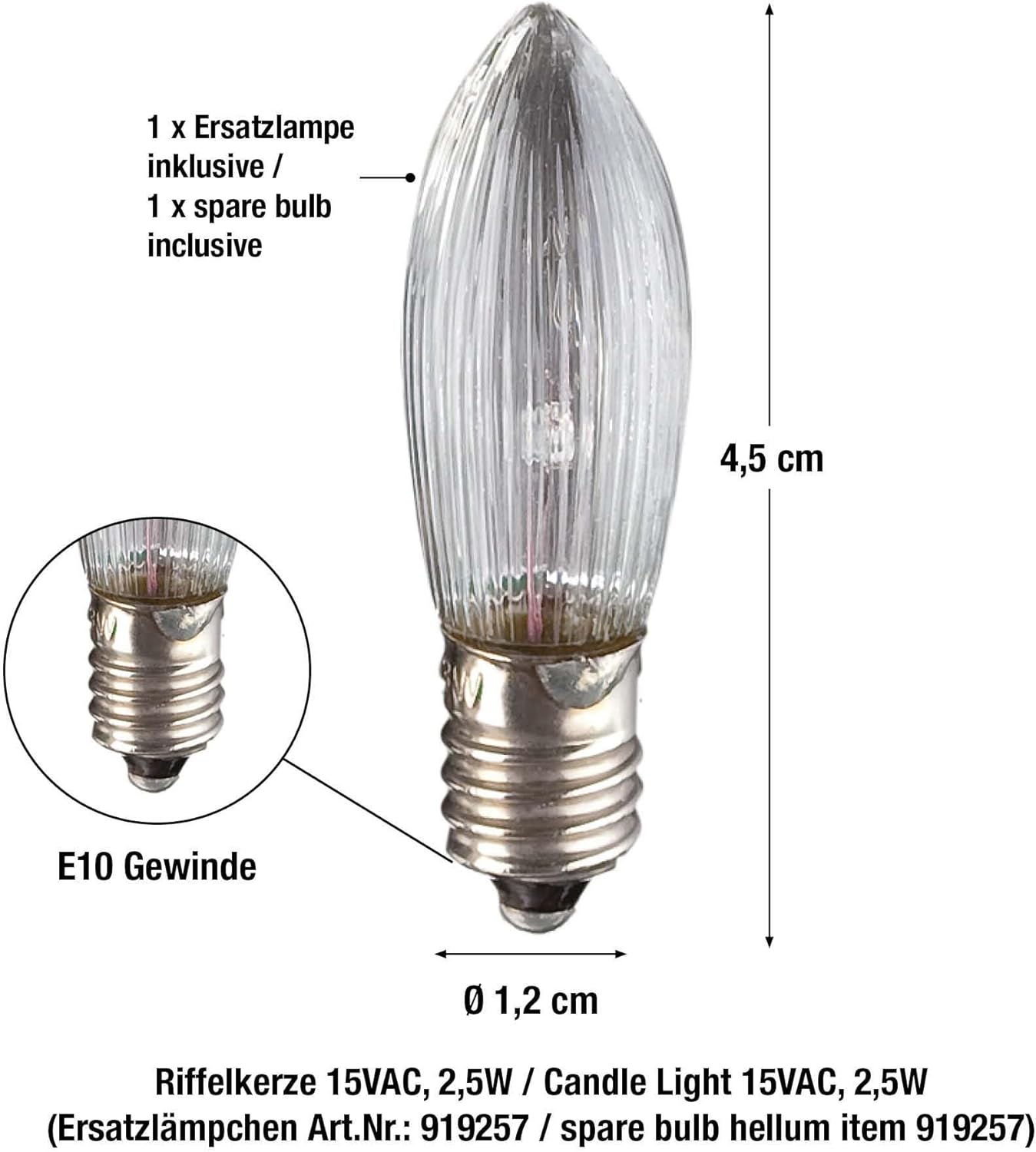 Kerzen-Lichterkette für Weihnachtsbäume, 15 Lichter / 14m beleuchtet