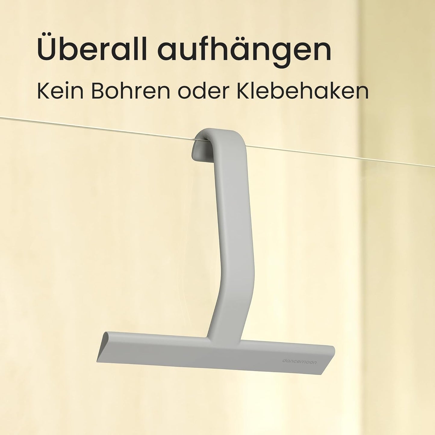 Softtouch-Silikon-Duschabzieher mit Haken, Grau