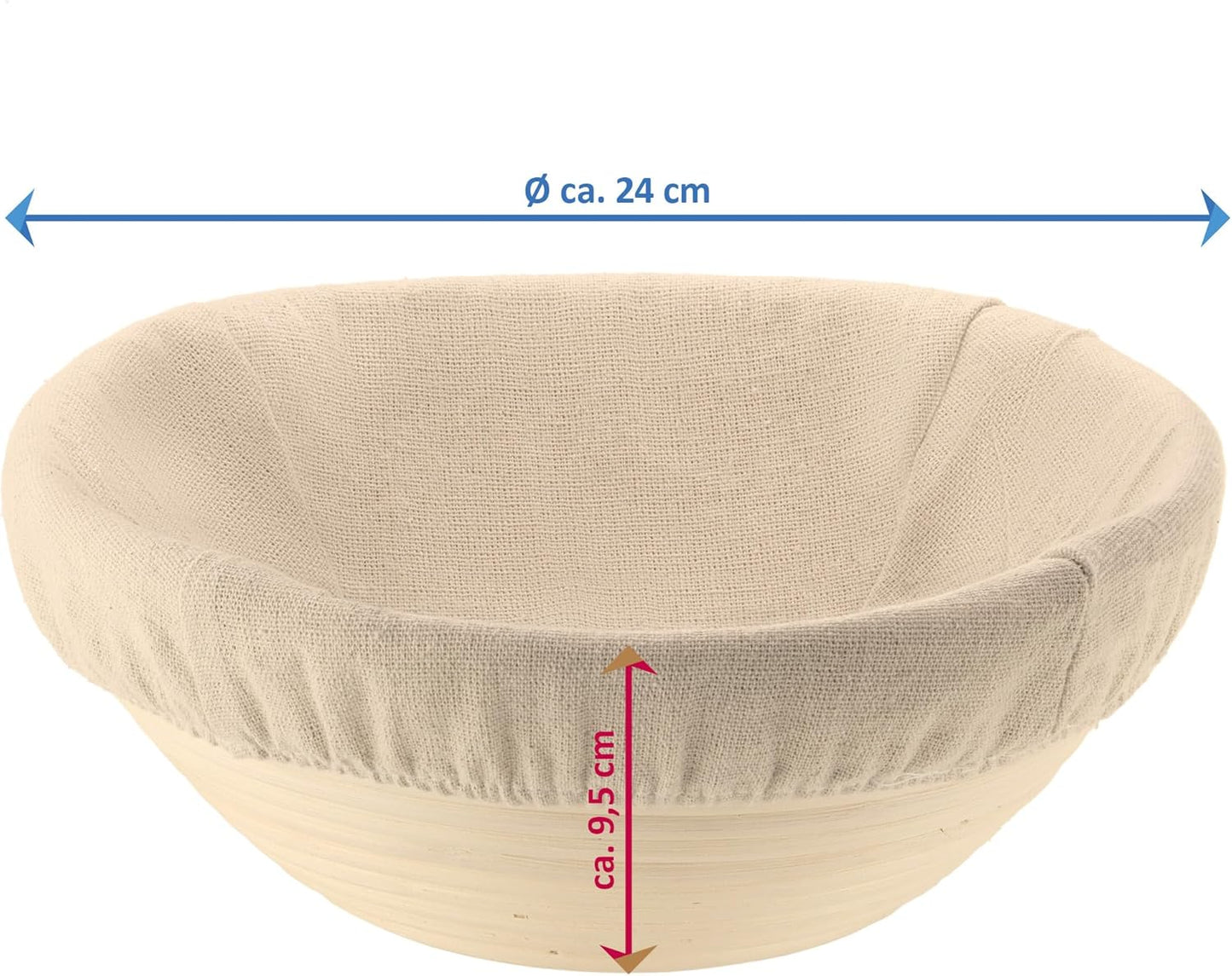 Gärkorb mit Leineneinsatz, Gärkorb Rund - 1 Stück