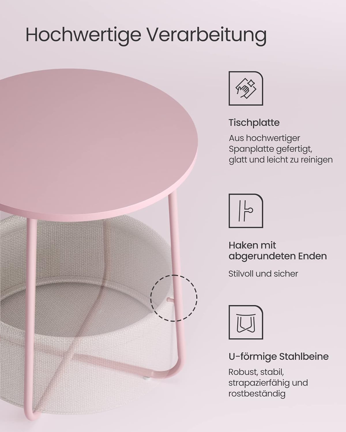 Smarty, Pastellrosa + Cremeweiss