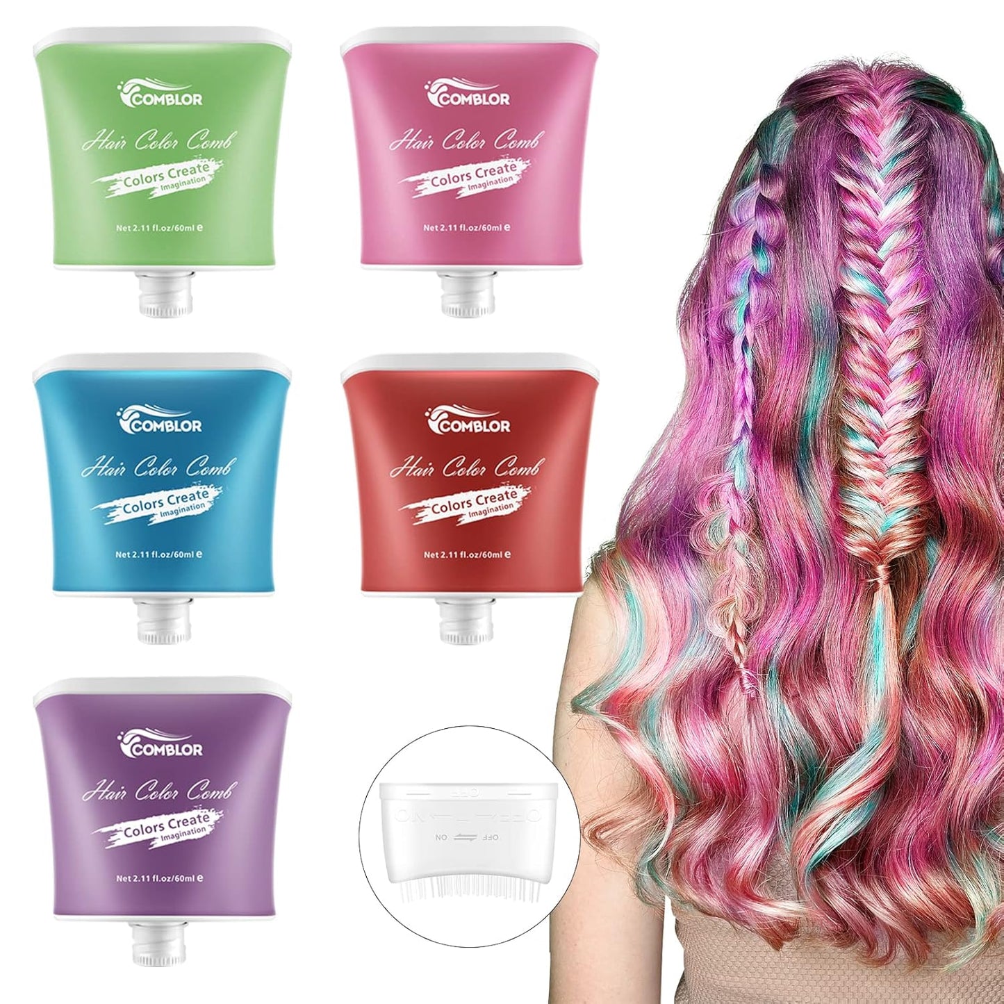 Hair Color Comb Set (5 Farben)