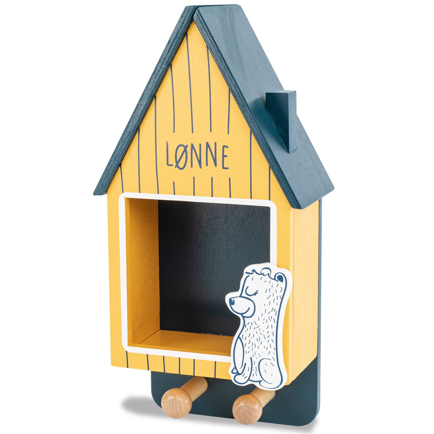 Kindergarderobe mit Haken und Ablagefach, 2 Haken mit Fach