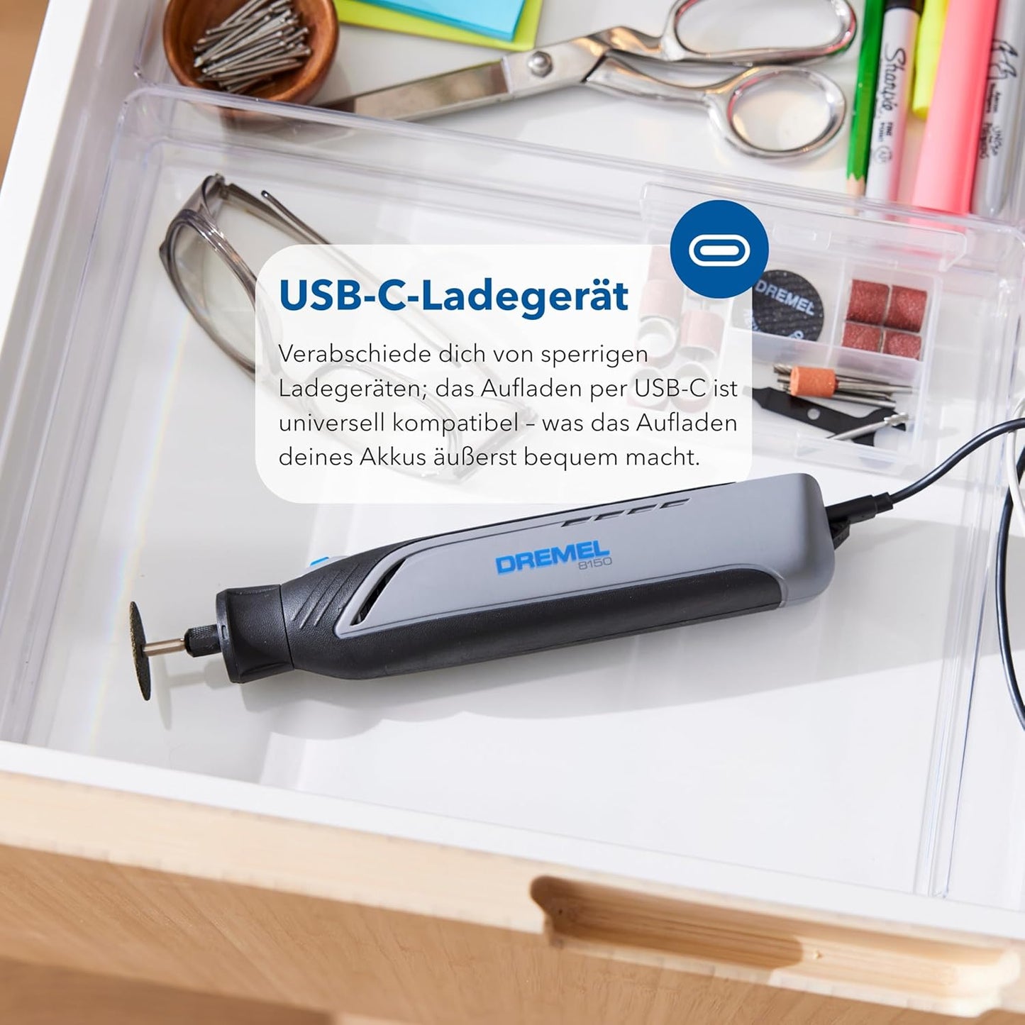 Bürstenloses 8150 Akku-Multitool-Set mit 20 Zubehörteile, Dremel 8150 Bürstenloses Akku-Multitool-Set