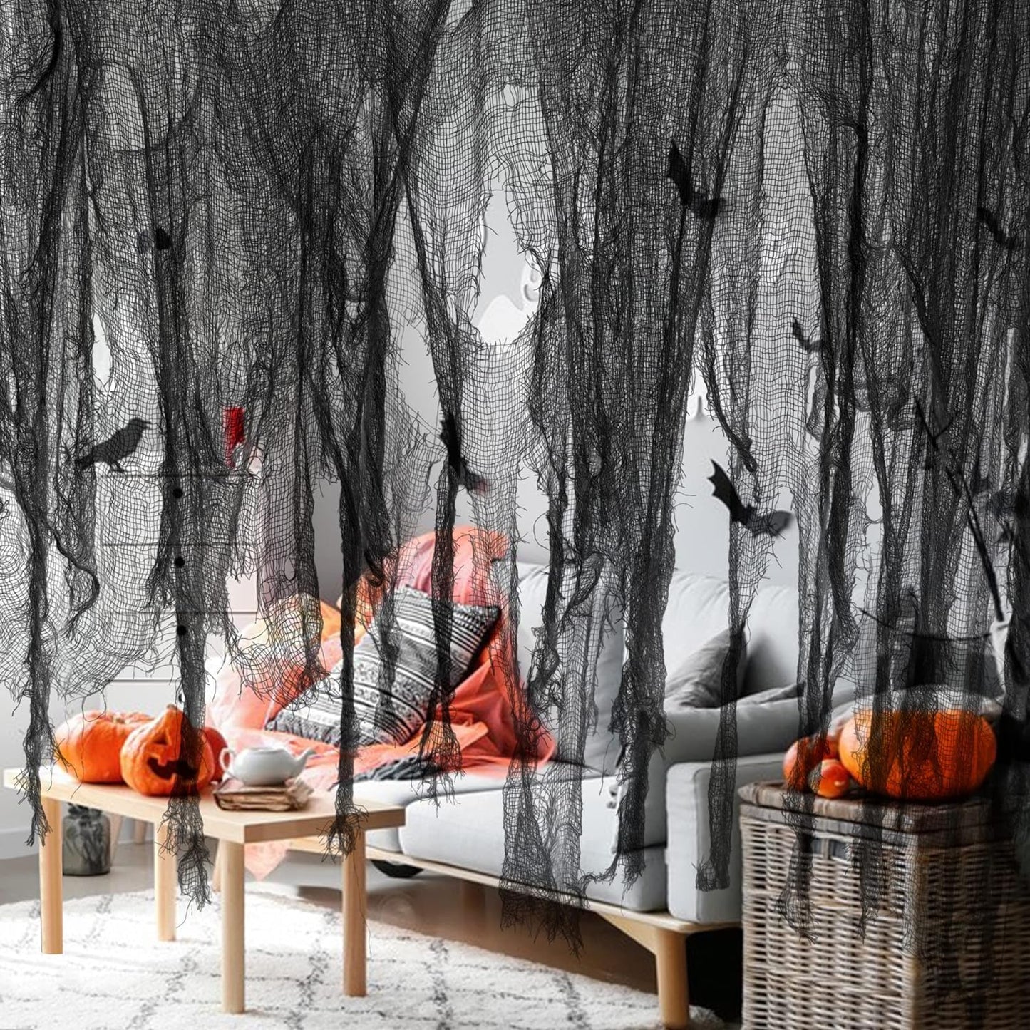 Halloween-Stoff, Schwarz-1-12.7m