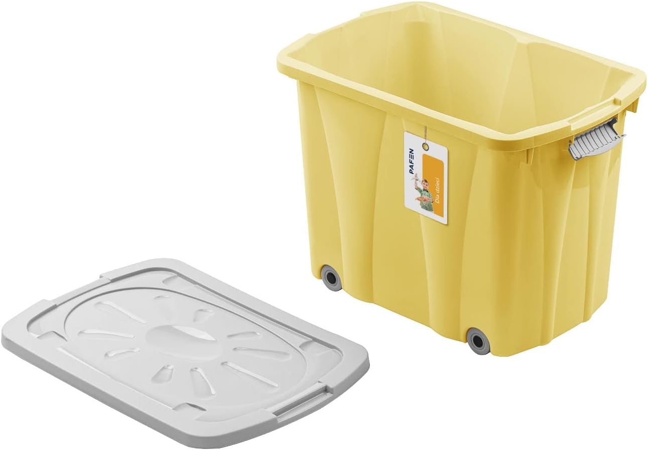 Spielzeugbox mit Rollen, Gelb Aufbewahrungsbox 62l