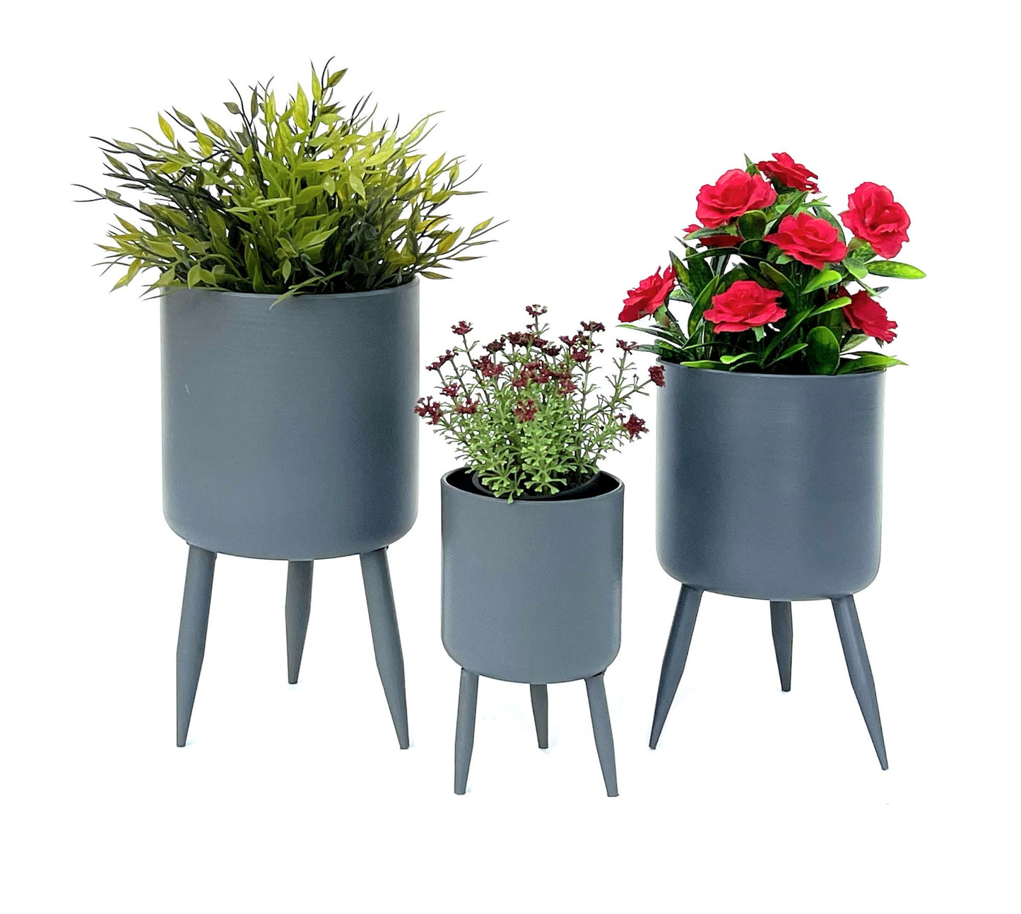 3er-Set Blumentöpfe mit Füssen 96260