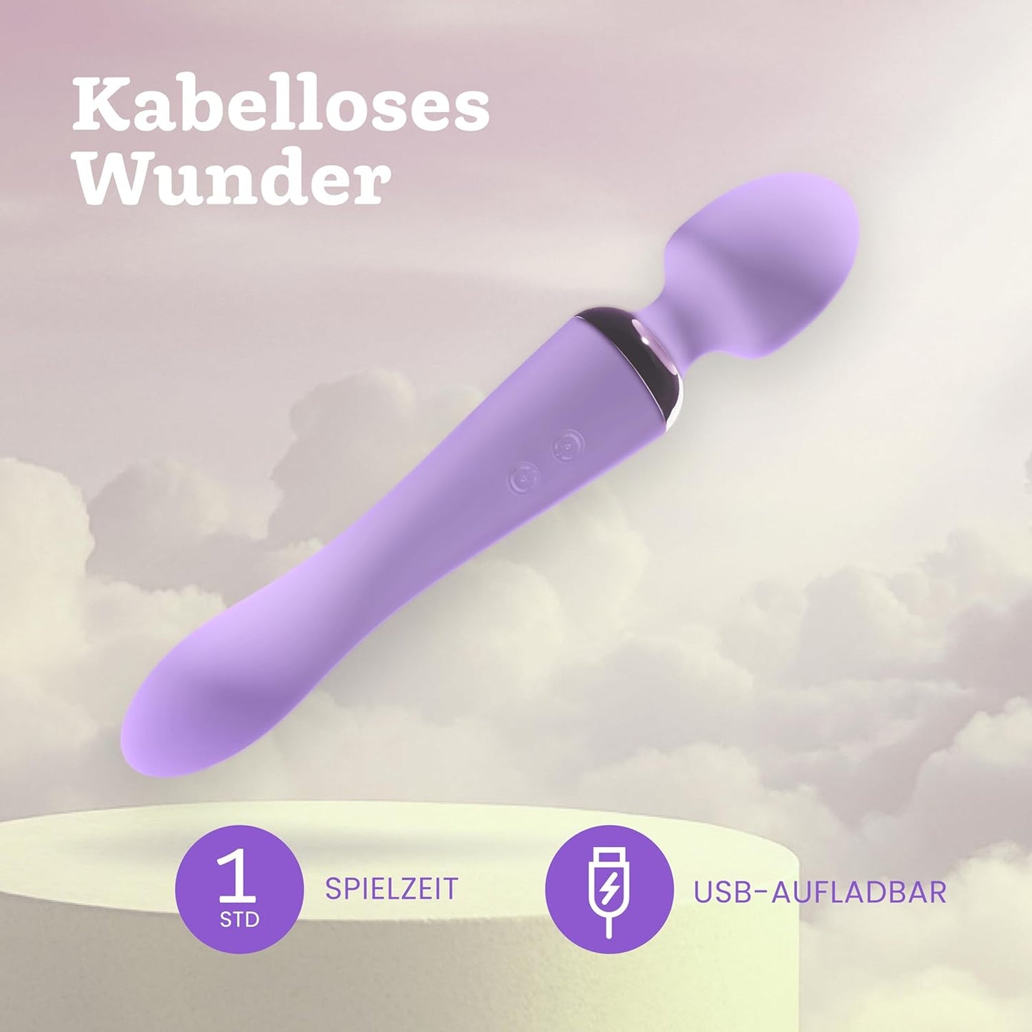 Doppelkopf Vibrator mit 10 Vibrationsmodi, Flieder