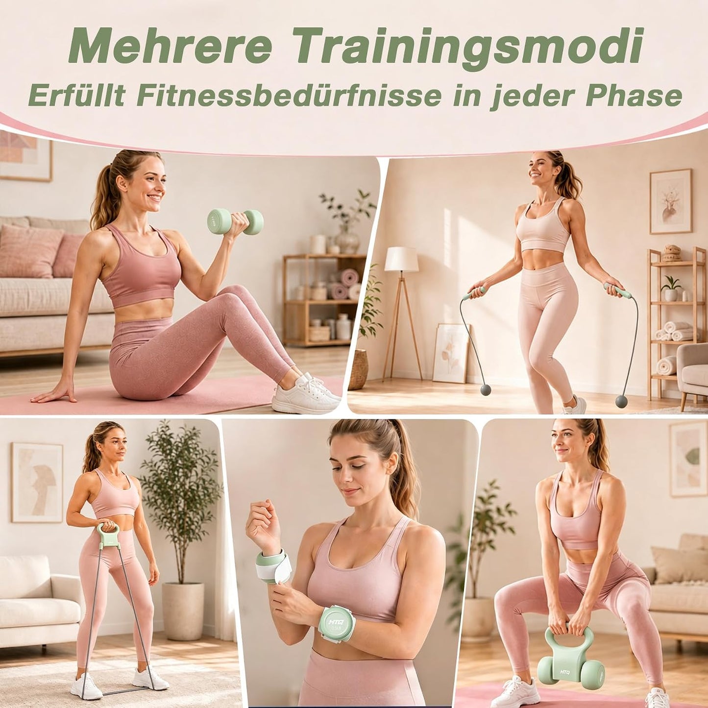 Fitnessgeräte-Set für Zuhause & Krafttraining, GrünA L