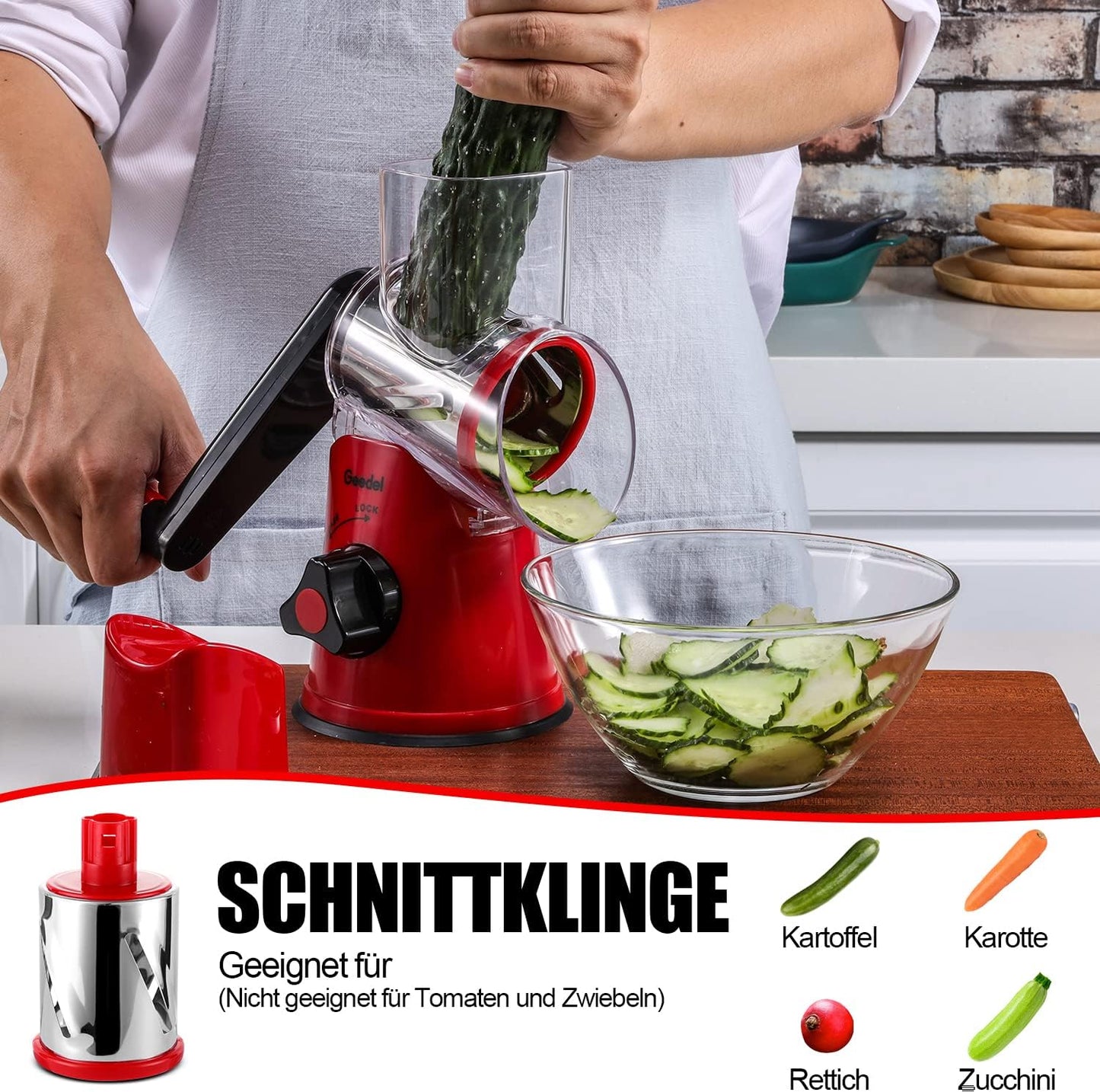 ‎PS-336AR1 Käsereibe, Rot