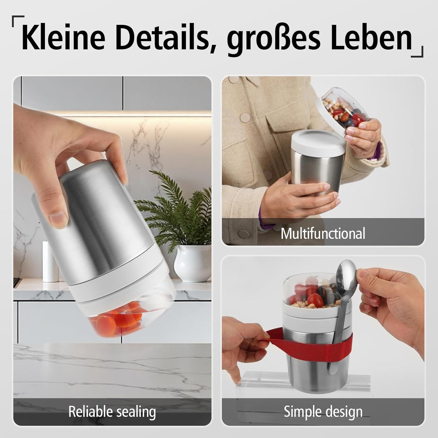 Müslibecher to Go mit Löffel