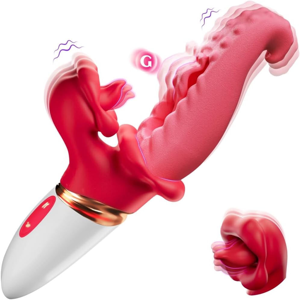 Vibratorenset mit 7 Funktionen für Frauen & Paare, Dunkelrot