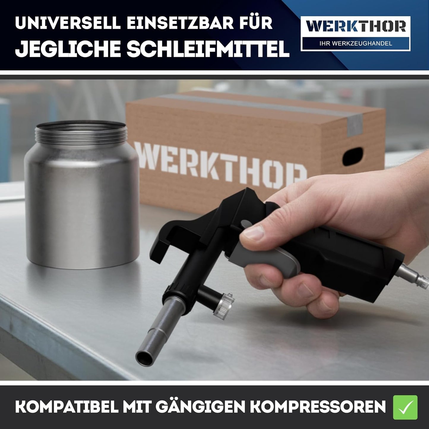 Sandstrahlpistole mit Becher