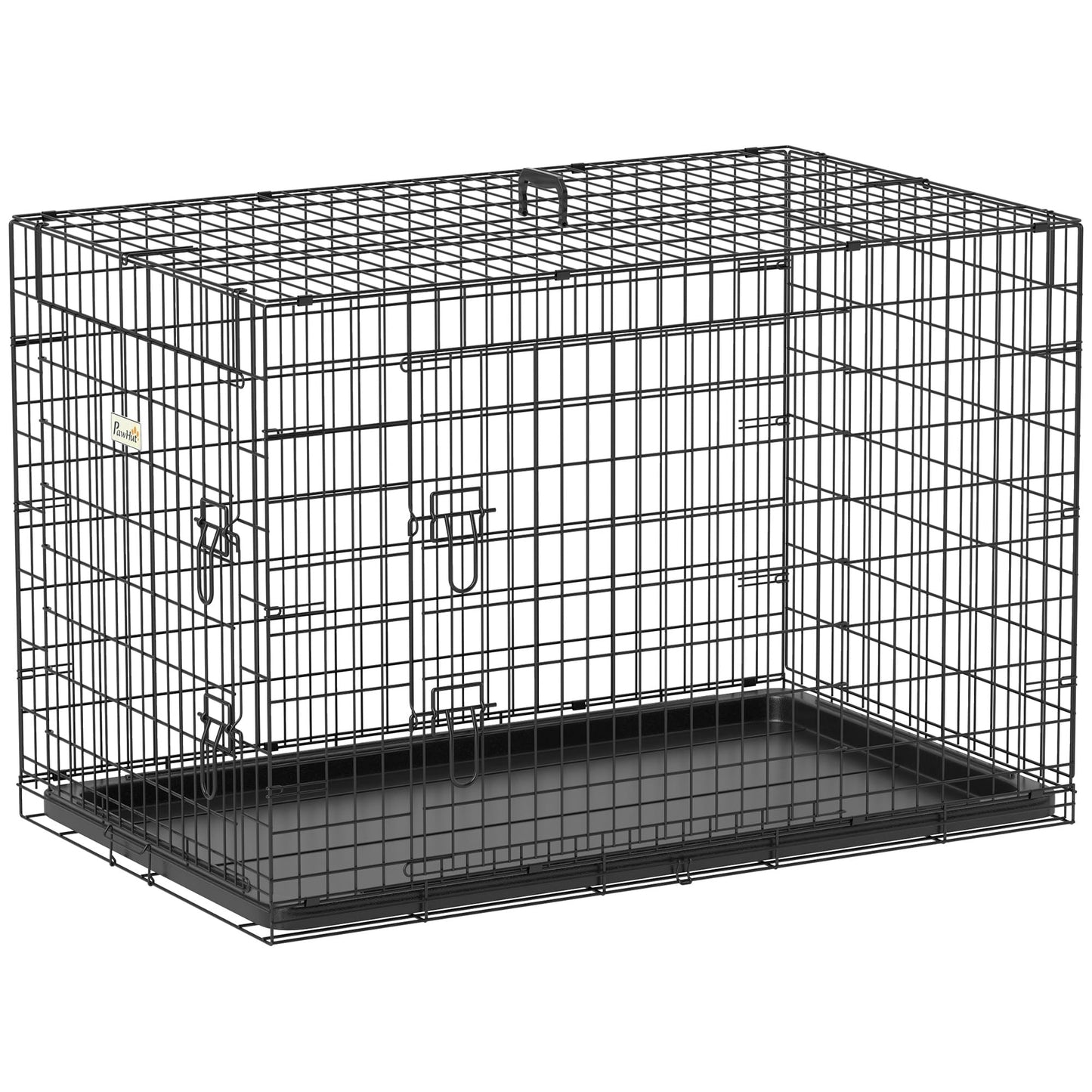 Hundetransportkäfig mit 2 Türen, schwarz L 92 x B 57 x H 63 cm