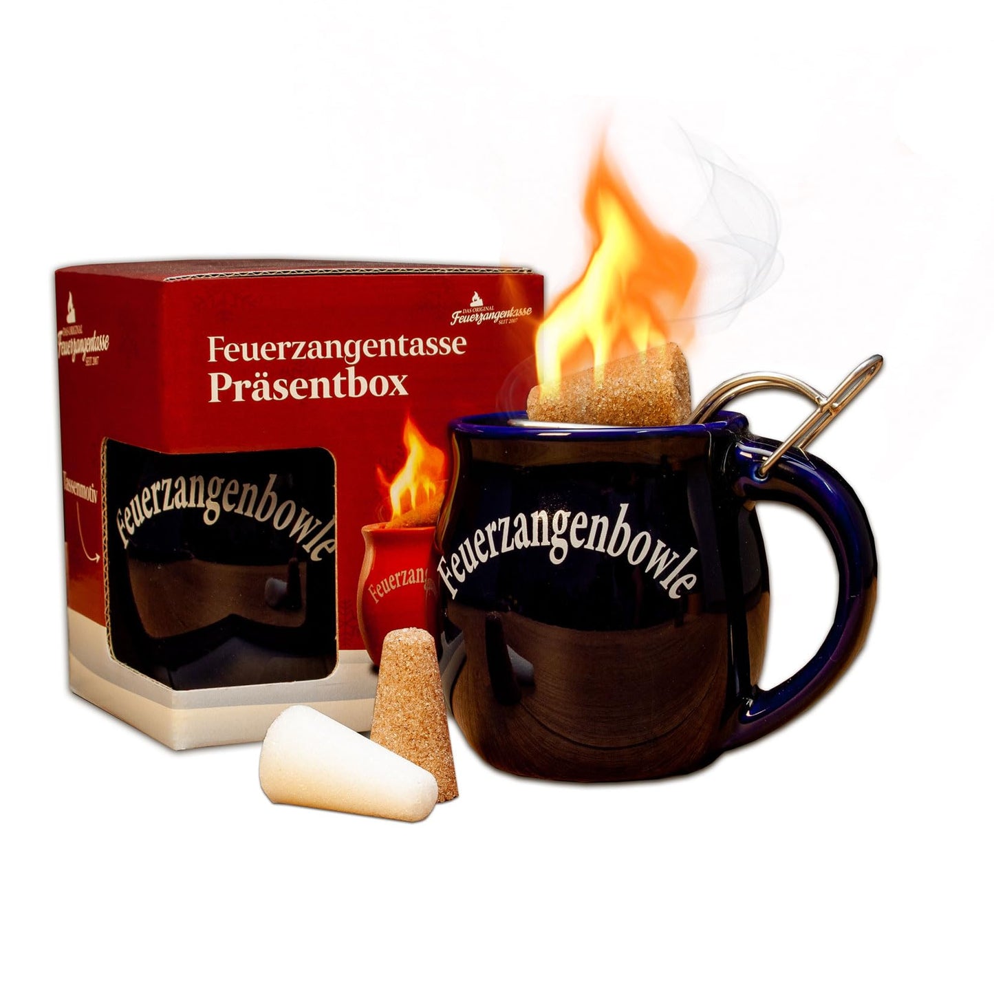 Feuerzangentasse Präsentbox, Blau
