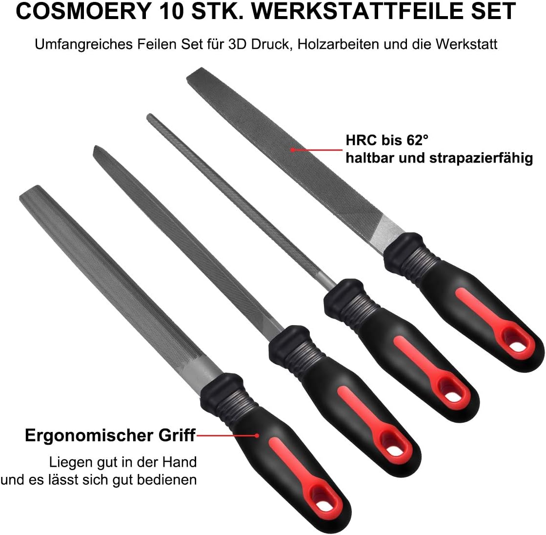 Feilenset für 3D-Druck & Holzarbeiten (10 Stück)