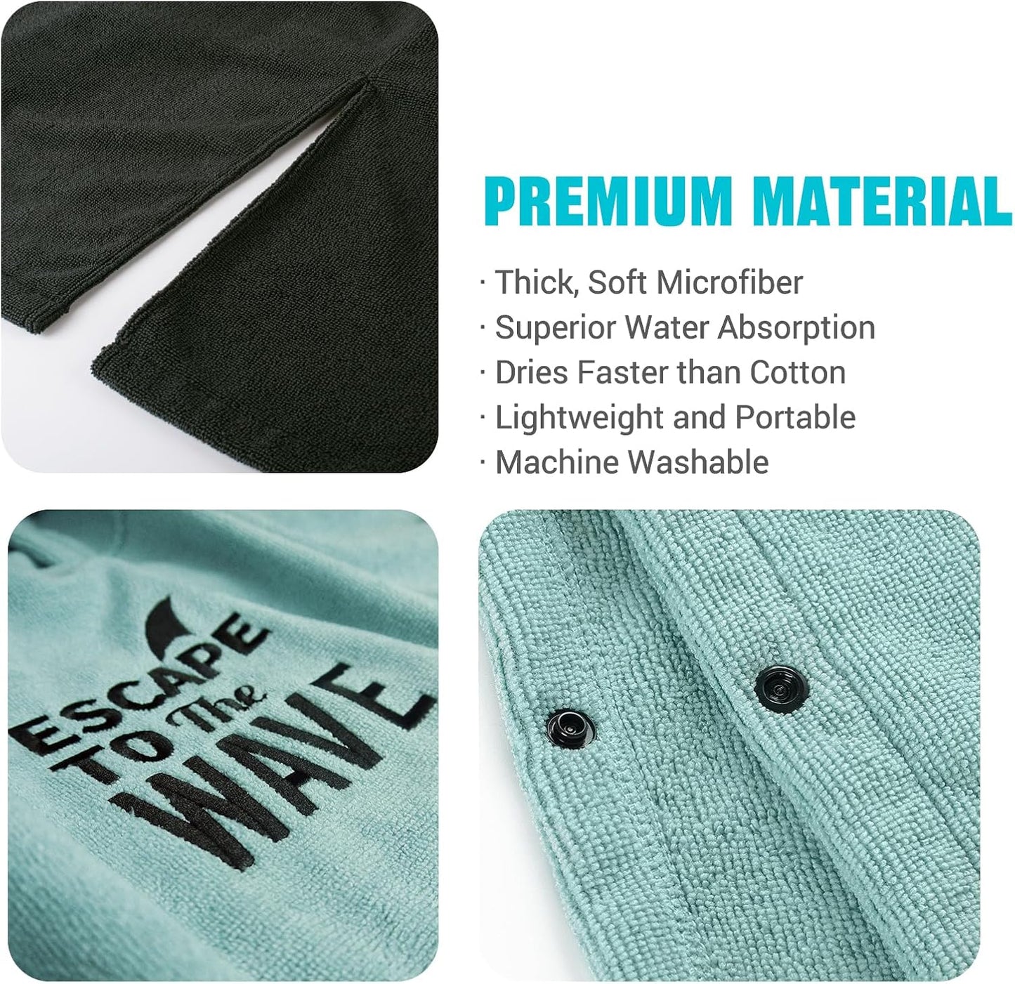 Badeponcho mit Kapuze, Teal
