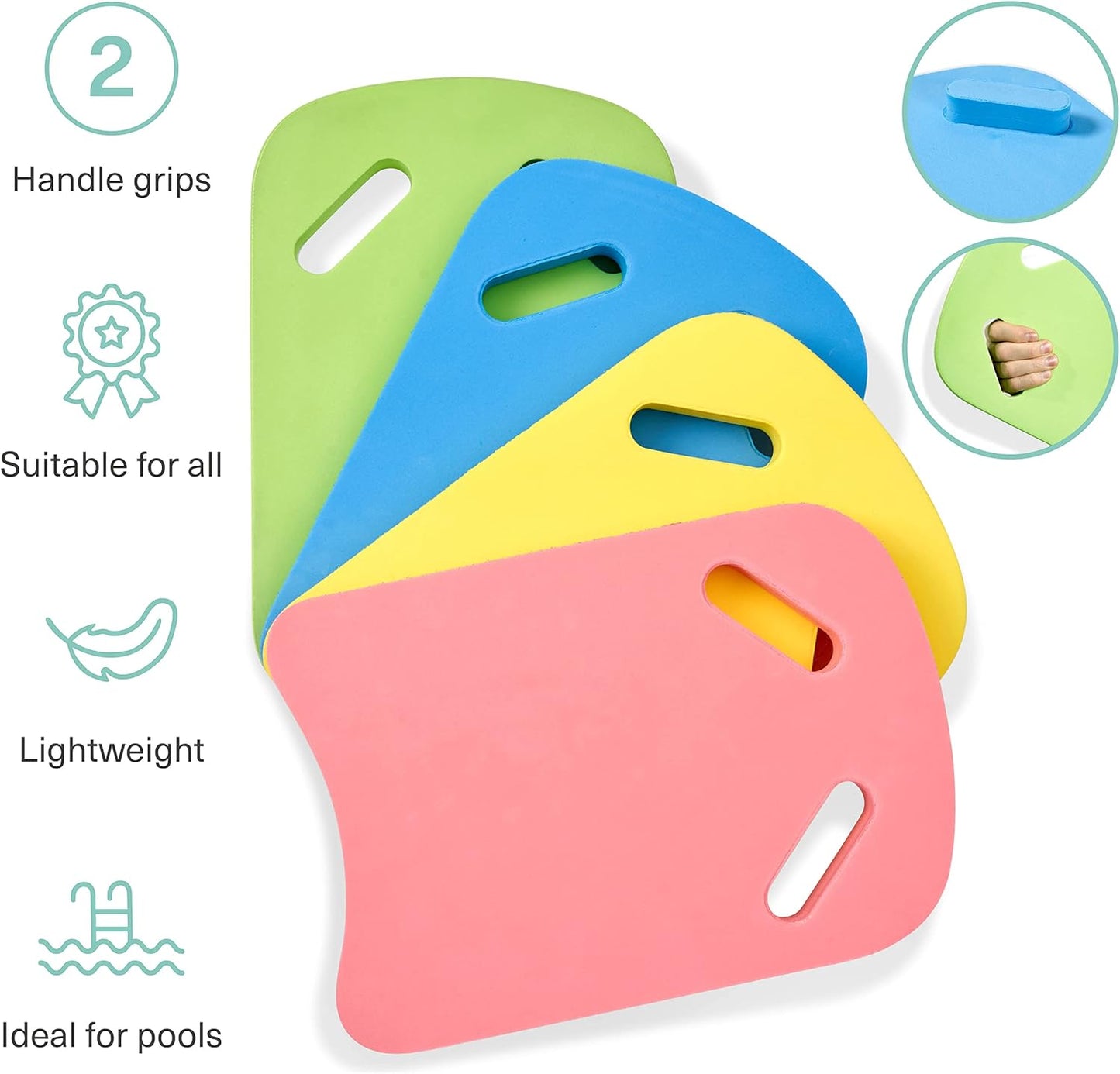 4er-Set Schwimmbrett, 41 x 28,5 x 3 cm