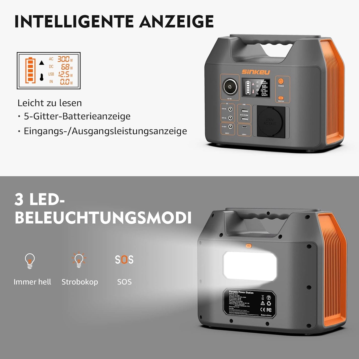 Tragbare Powerstation 296Wh, 296Wh/300W