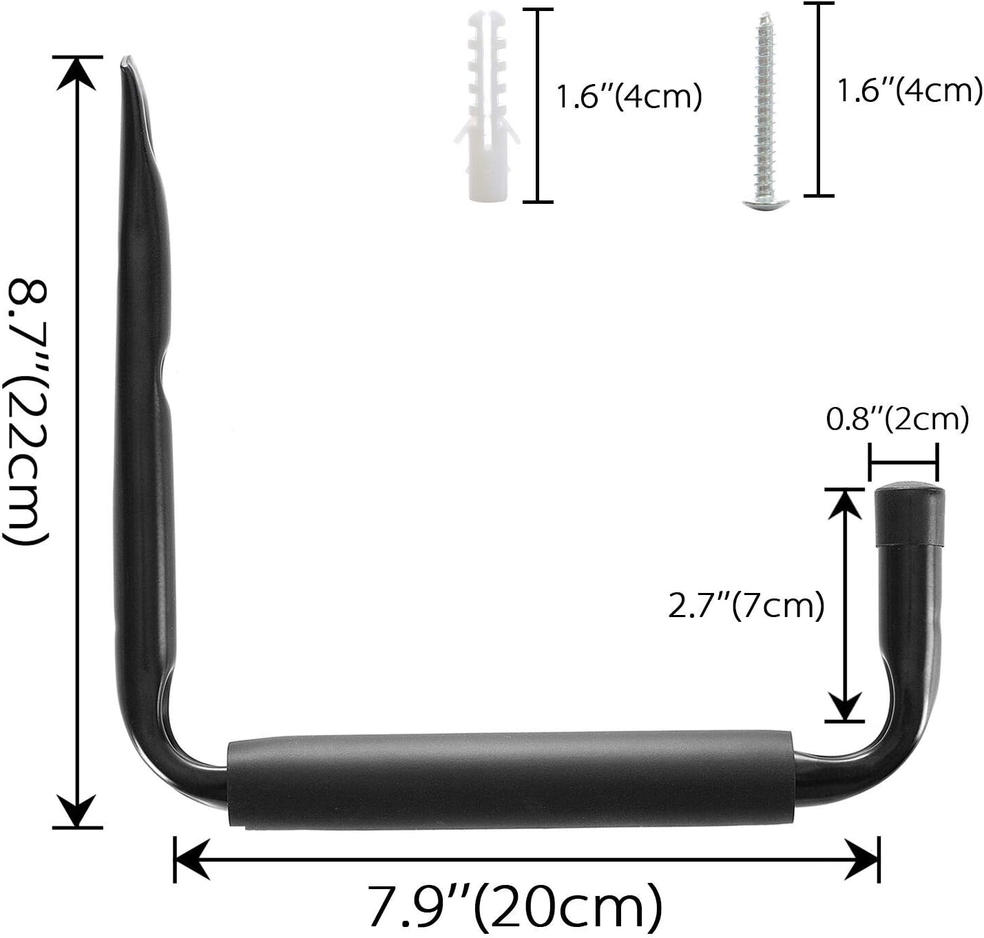 6-teiliges Schwerlast-Wandhaken-Set für Garage, Largeur 29cm