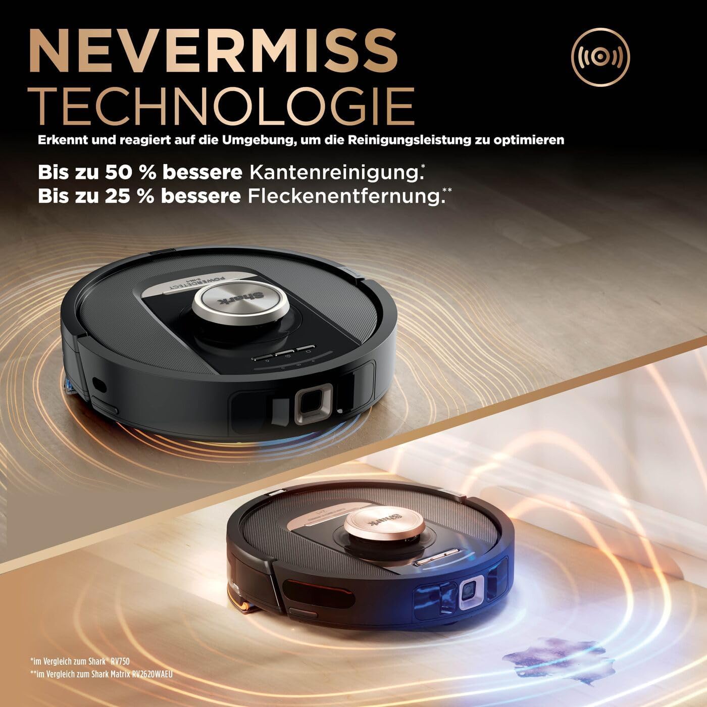 RV2800ZEEU 2-in-1 Saug- & Wischroboter mit LiDAR-Navigation, 60 Tage Saug- und Wischroboter, Schwarz