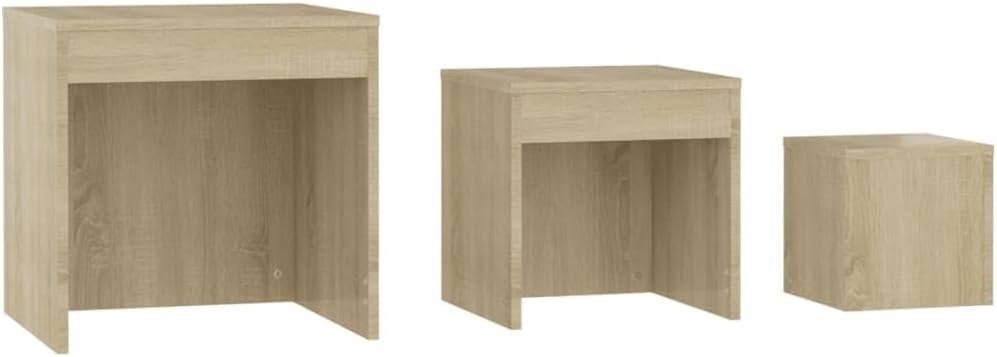 3-teiliges Satztische-Set, Braun