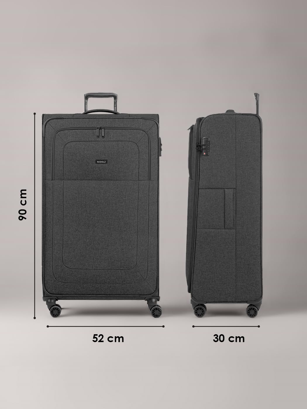 Essentials 4-Rollen-Koffer (XL Sondergrösse) mit TSA-Schloss, Schwarz XL Sondergrösse (90 cm) 4-Rad