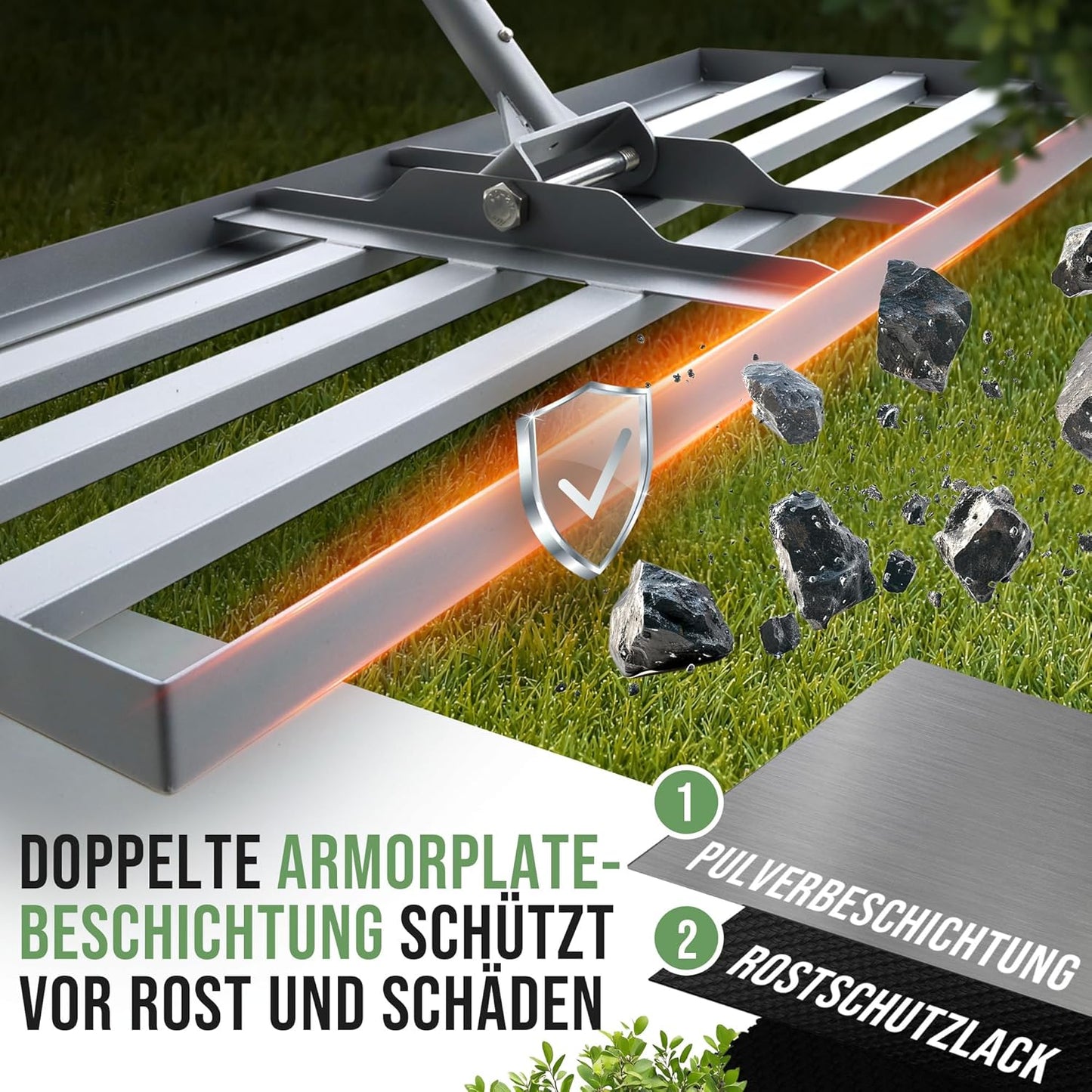 Rasenrakel mit Klicksystem