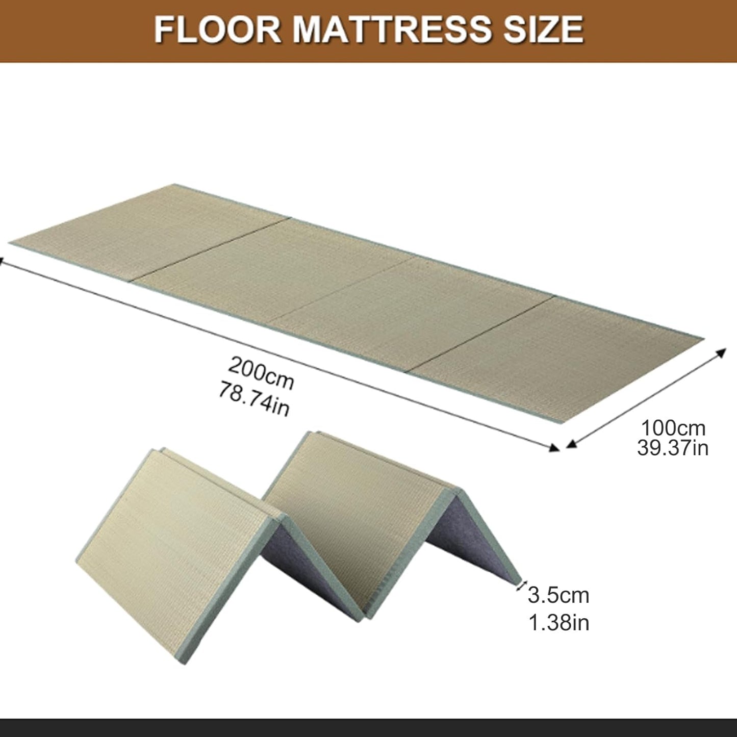 Tatami Futon-Matte, 100x200x3.5cm