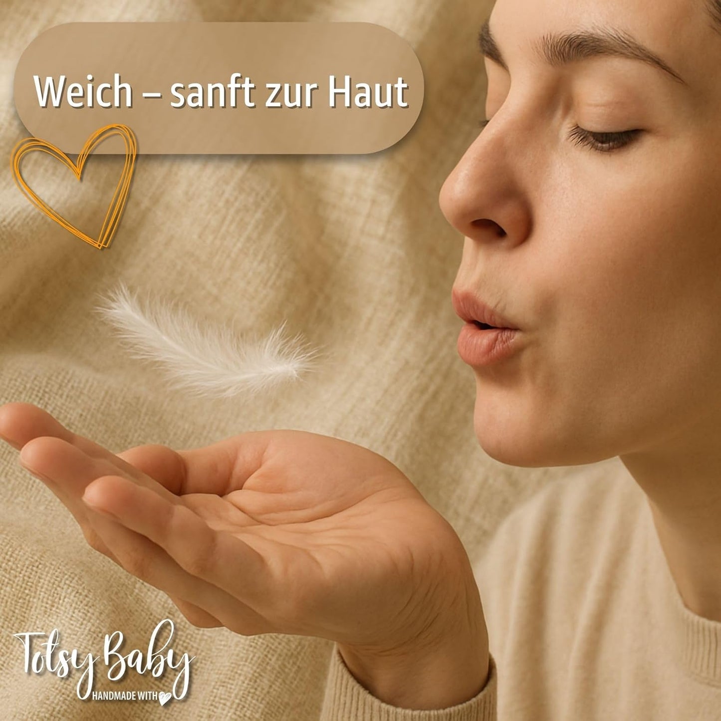 Einschlagdecke für Babyschale 85x85 cm, Beige 85 x 85 cm